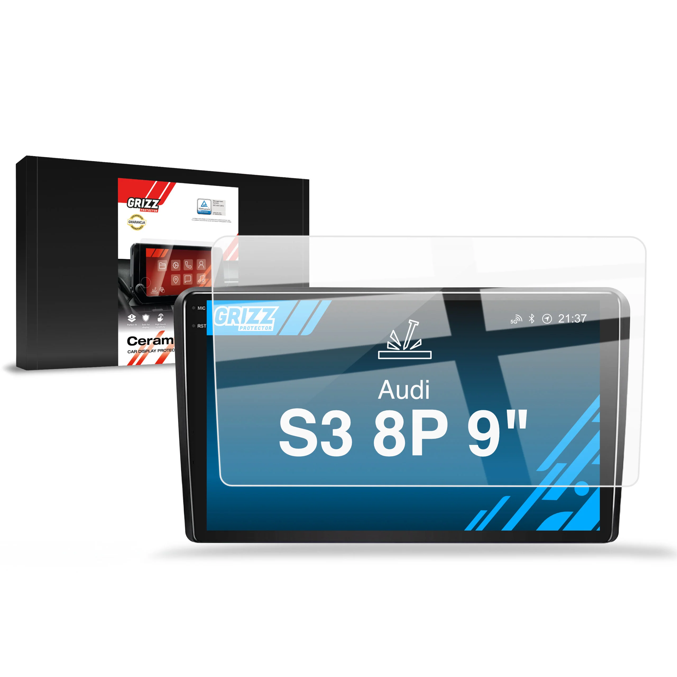 Displayschutzfolie für Audi S3 8P Android Radio (2006-2012) Navi Folie, Kratzfest, Klar