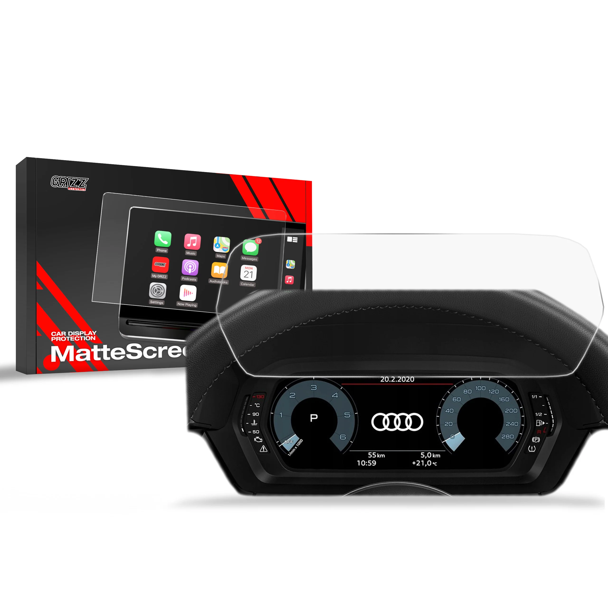 Displayschutzfolie für Audi S3 8Y Virtual Cockpit 10,25" (2020-2025) Anti-Fingerprint, Matt