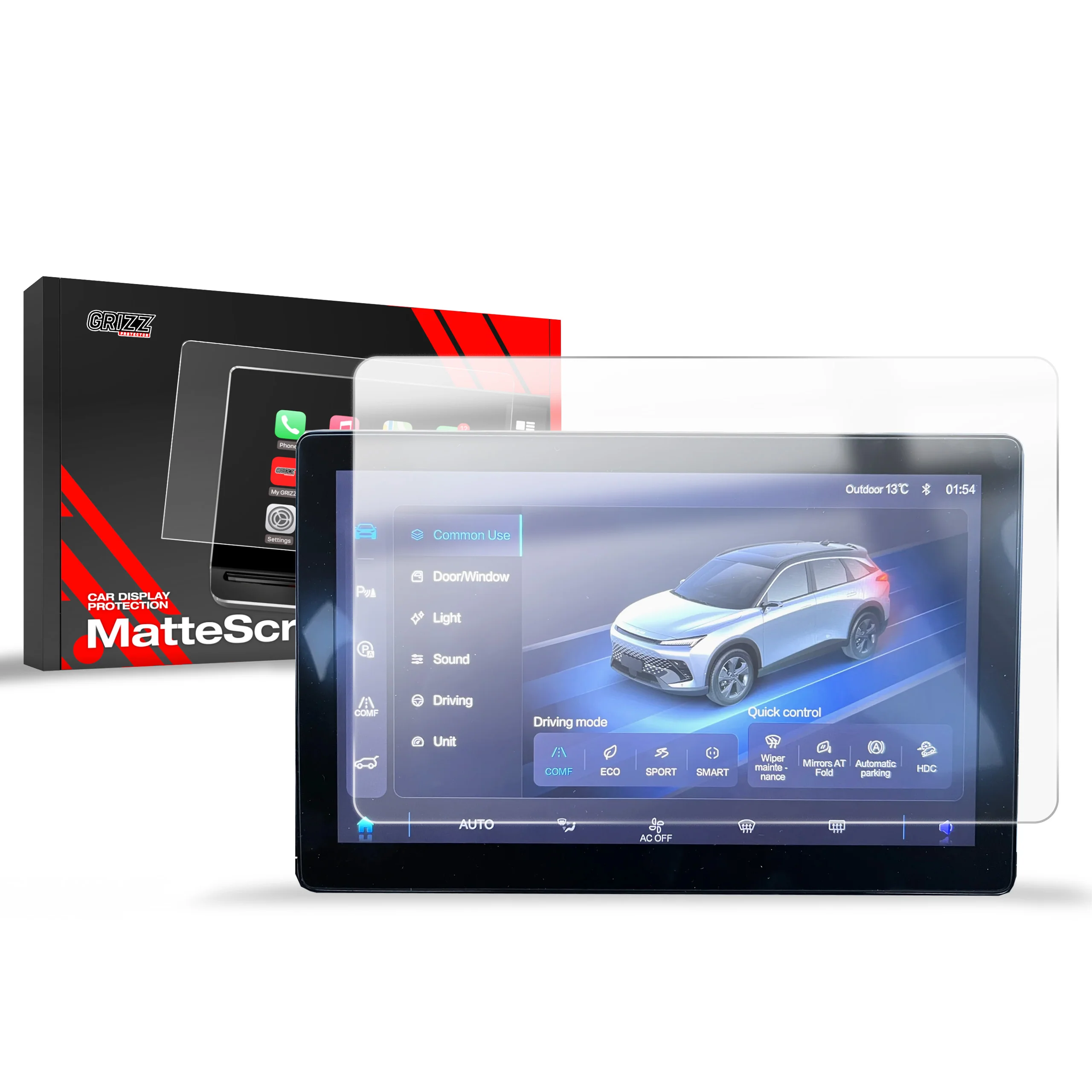 Displayschutzfolie für BAIC BEIJING 5 10,1" (2023-2026) Anti-Fingerprint, Matt