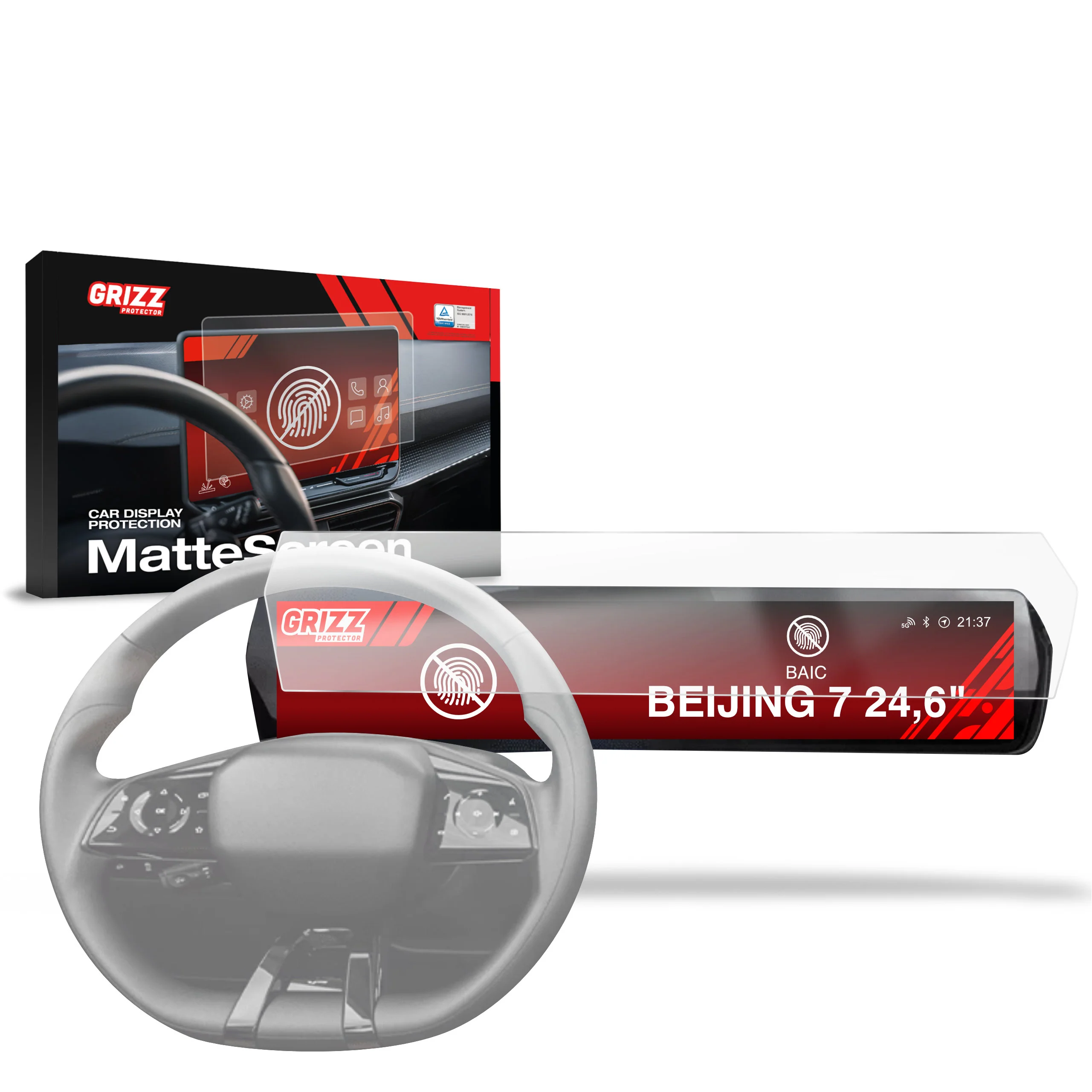 Displayschutzfolie für BAIC BEIJING 7 (2024-2026) Anti-Fingerprint, Matt