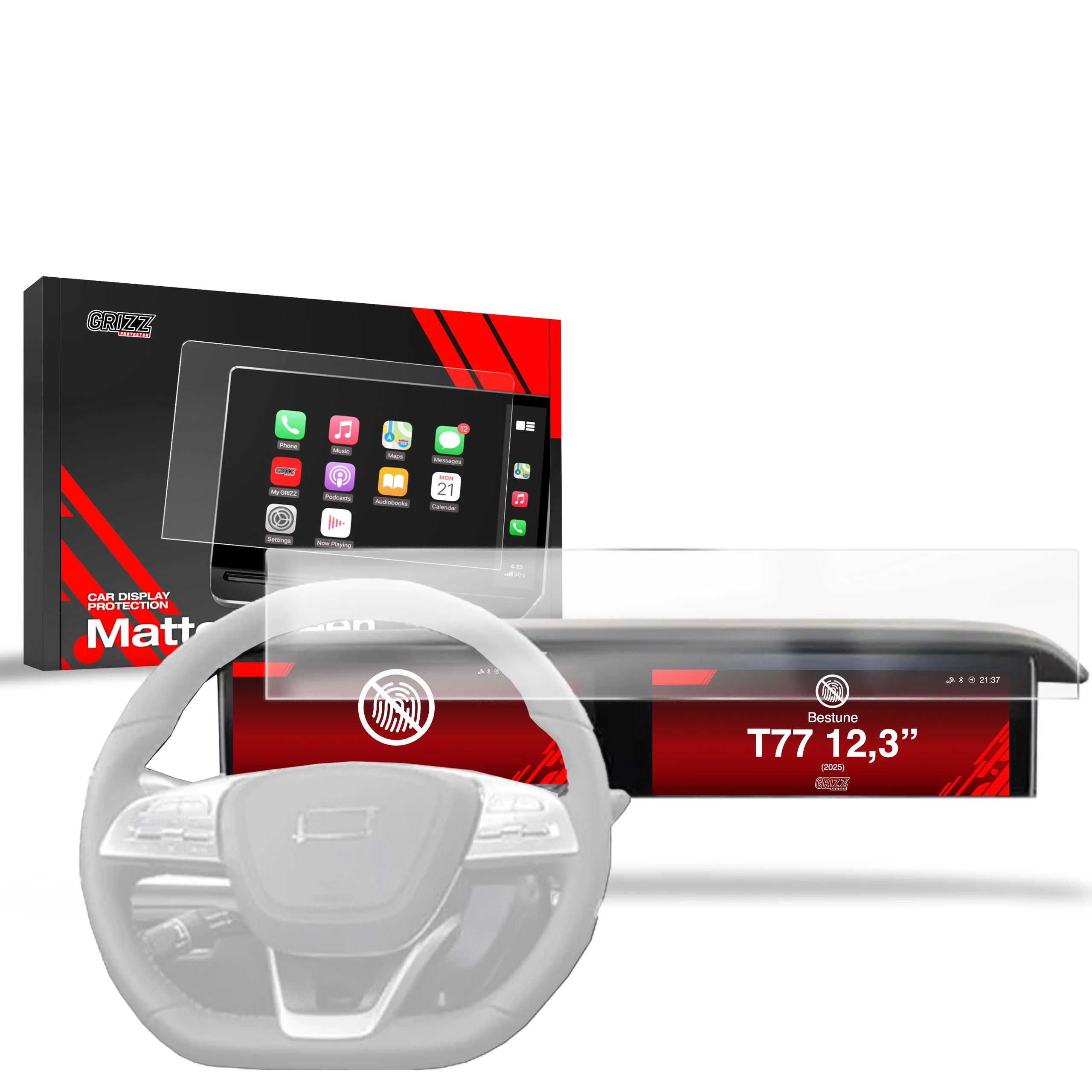 Displayschutzfolie für Bestune T77 12,3" (2025-2026) Anti-Fingerprint, Matt