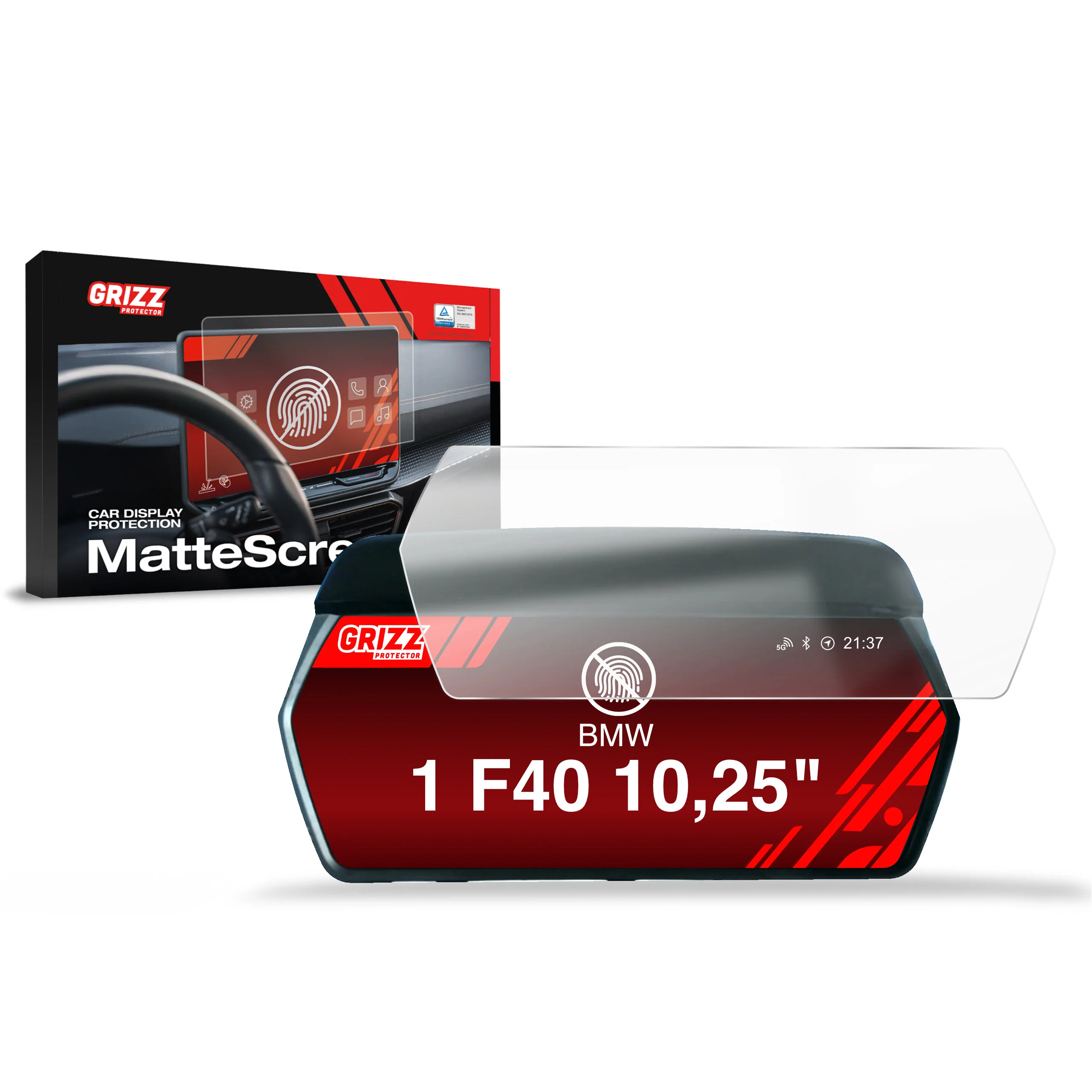 Displayschutzfolie für BMW 1 F40 Live Cockpit 10,25" (2019-2024) Anti-Fingerprint, Matt