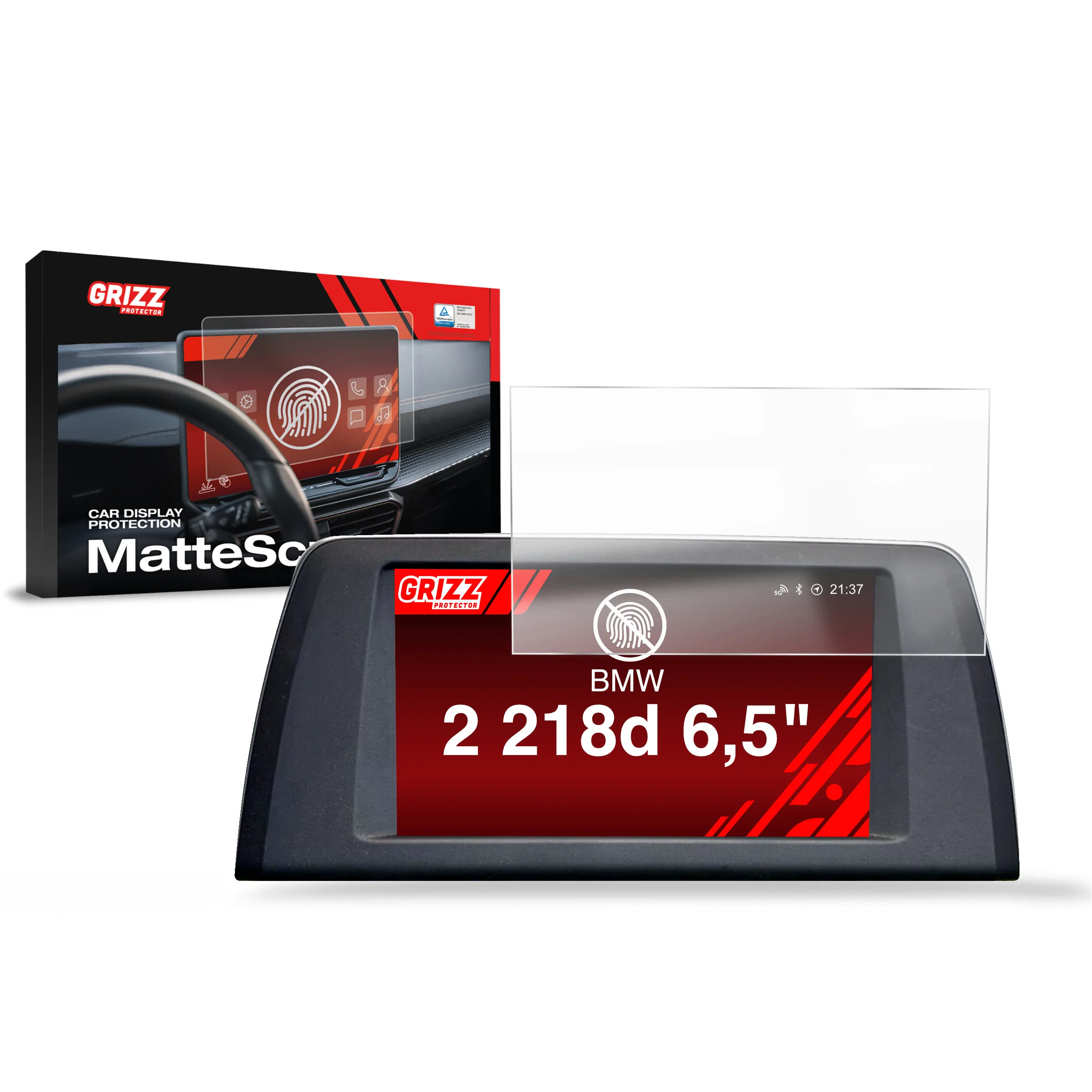 Displayschutzfolie für BMW 2 218d Active Tourer (2014-2019) Anti-Fingerprint, Matt