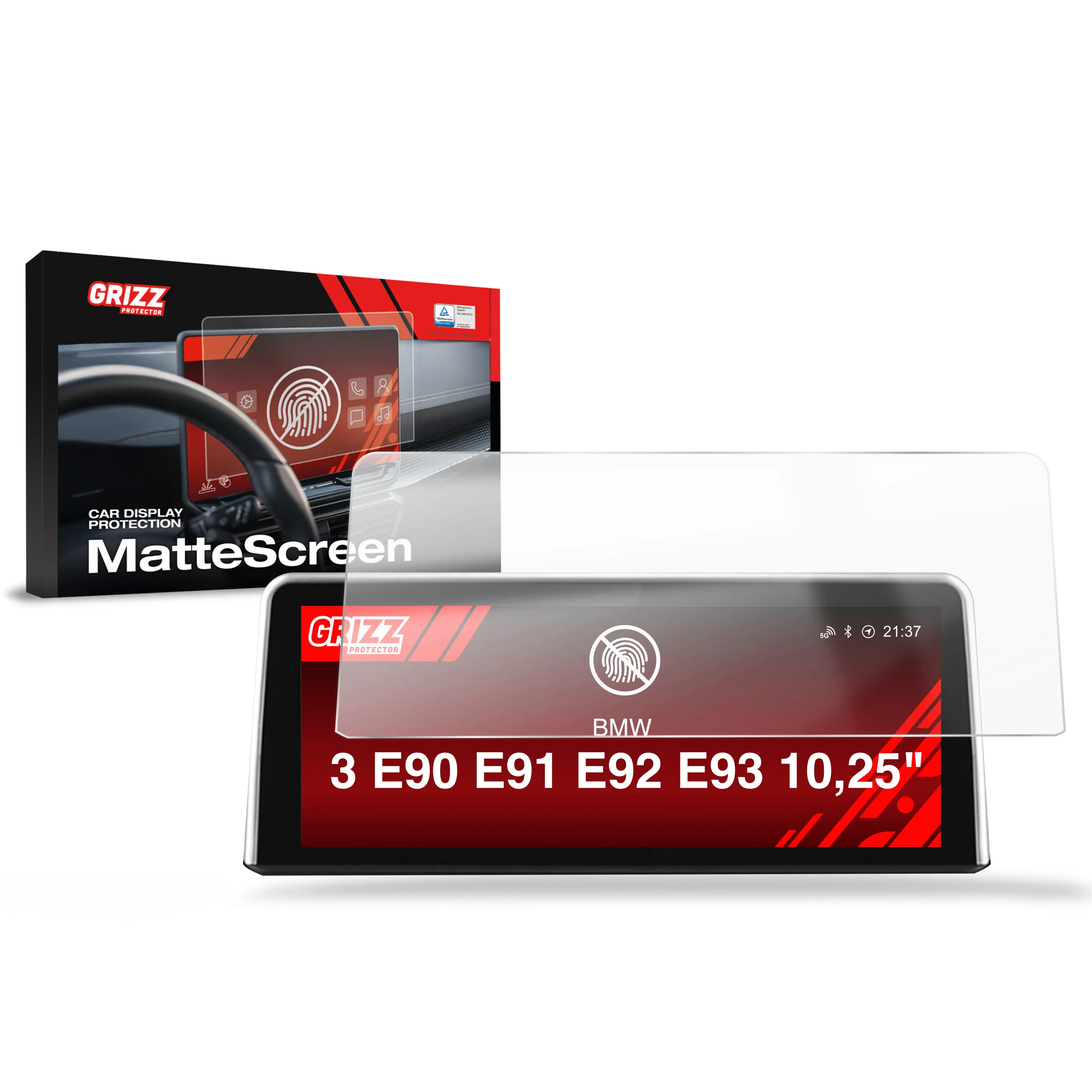 Displayschutzfolie für BMW 3 E90 E91 E92 E93 Android Radio 10,25" (2005-2012) Anti-Fingerprint, Matt