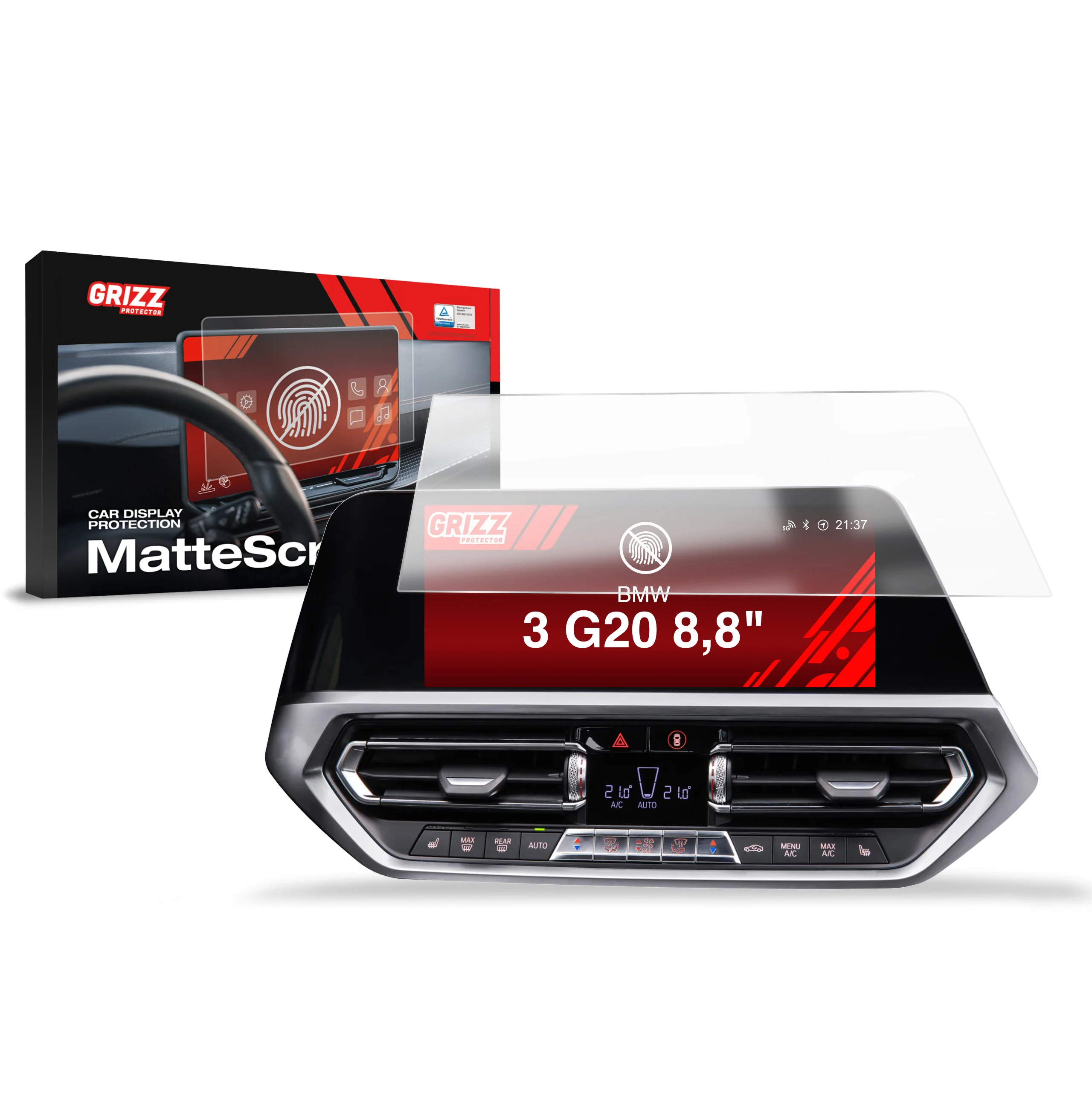 Displayschutzfolie für BMW 3 G20 8,8" (2018-2022) Anti-Fingerprint, Matt