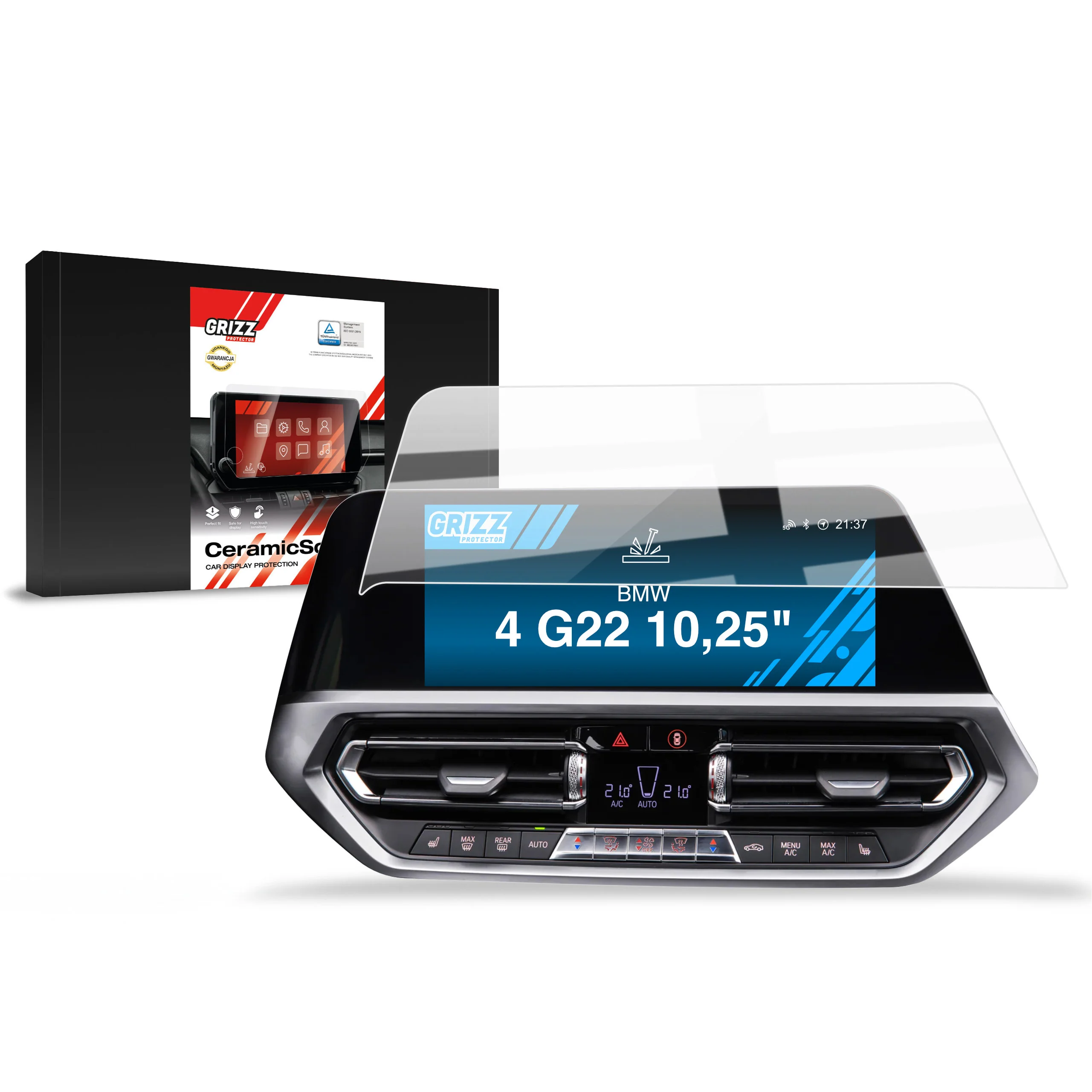 Displayschutzfolie für BMW 4 G22 10,25" (2020-2023) Navi Folie, Kratzfest, Klar