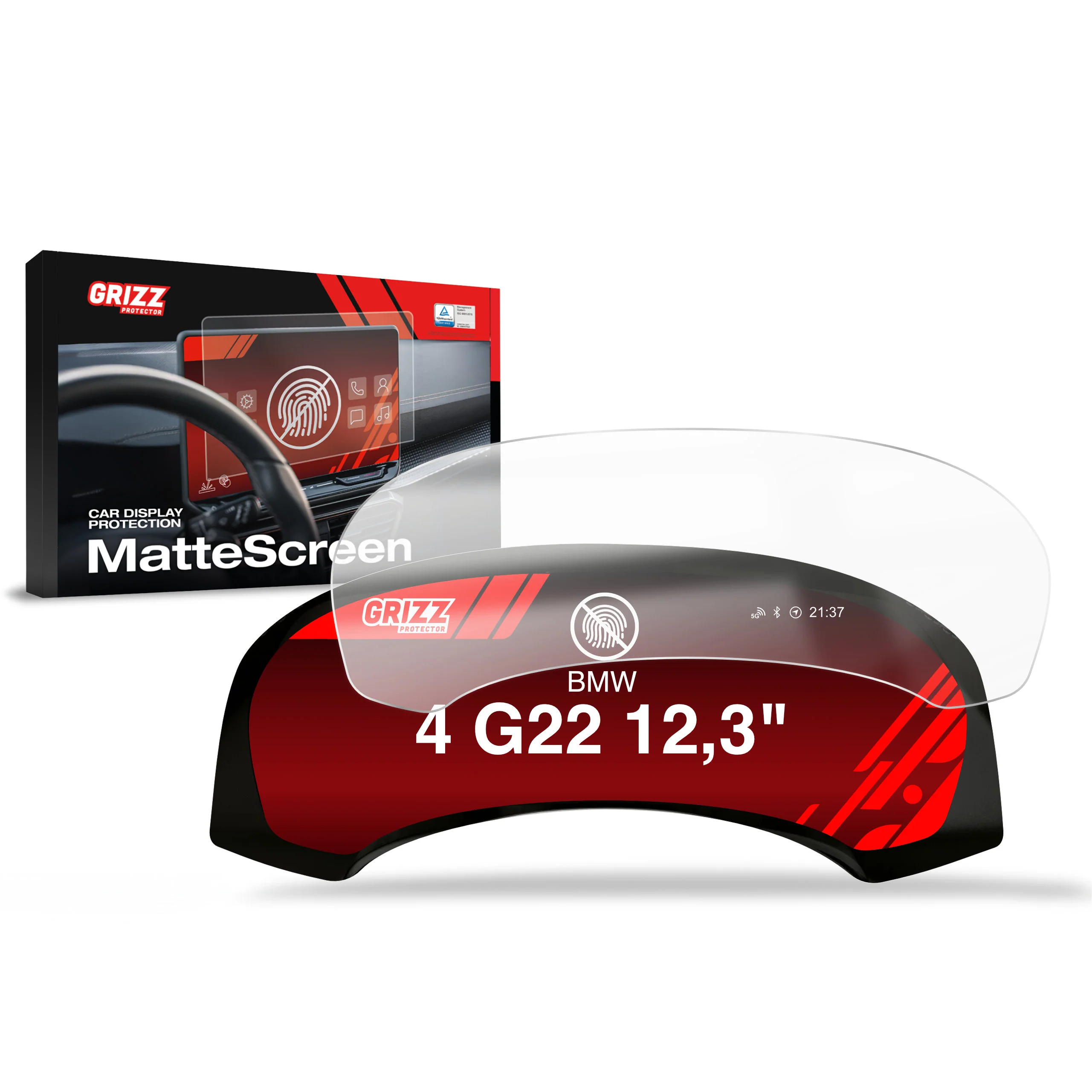Displayschutzfolie für BMW 4 G22 Live Cockpit 12,3" (2020-2023) Anti-Fingerprint, Matt - Image 8