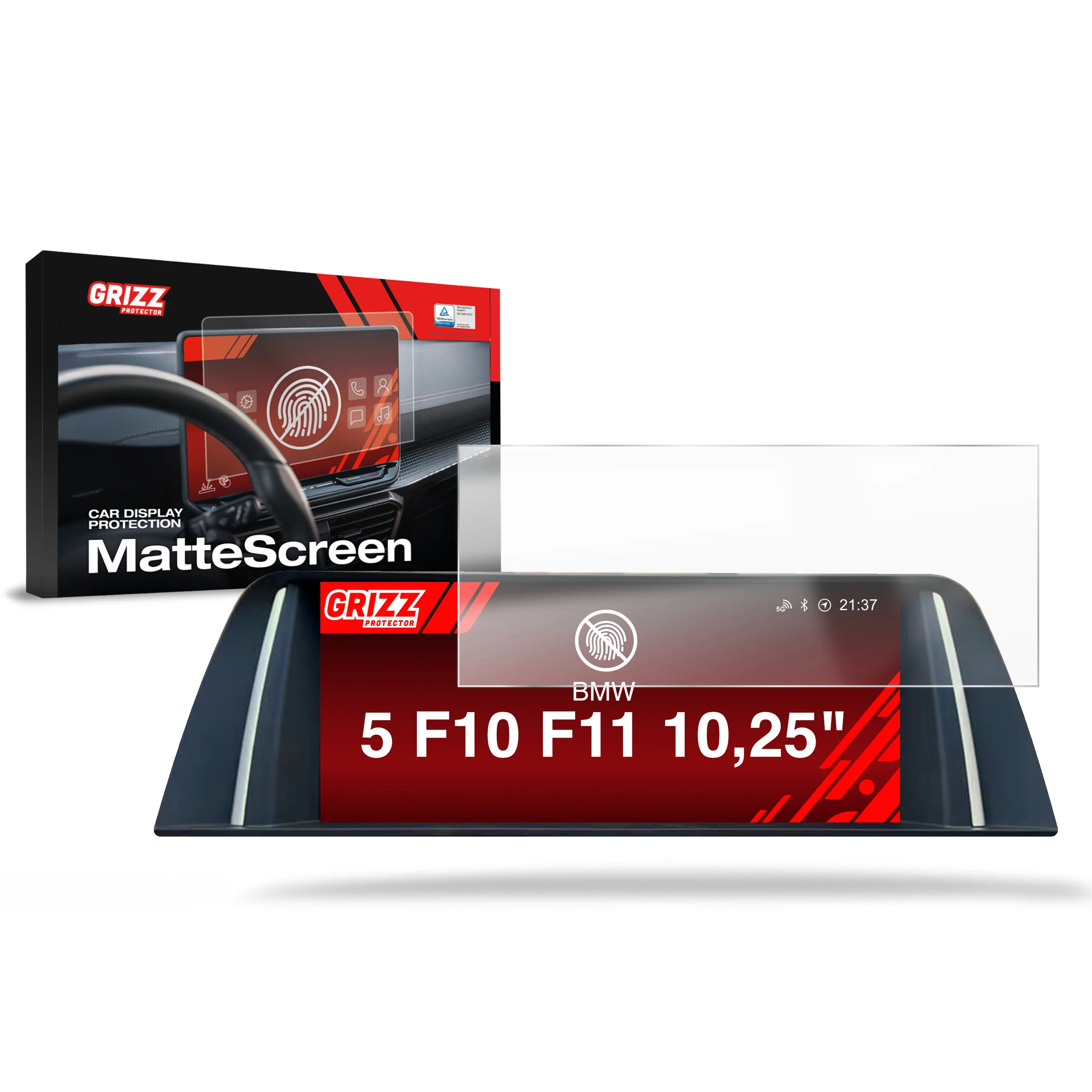 Displayschutzfolie für BMW 5 F10 F11 10,25" Professional NBT (2012-2016) Anti-Fingerprint, Matt