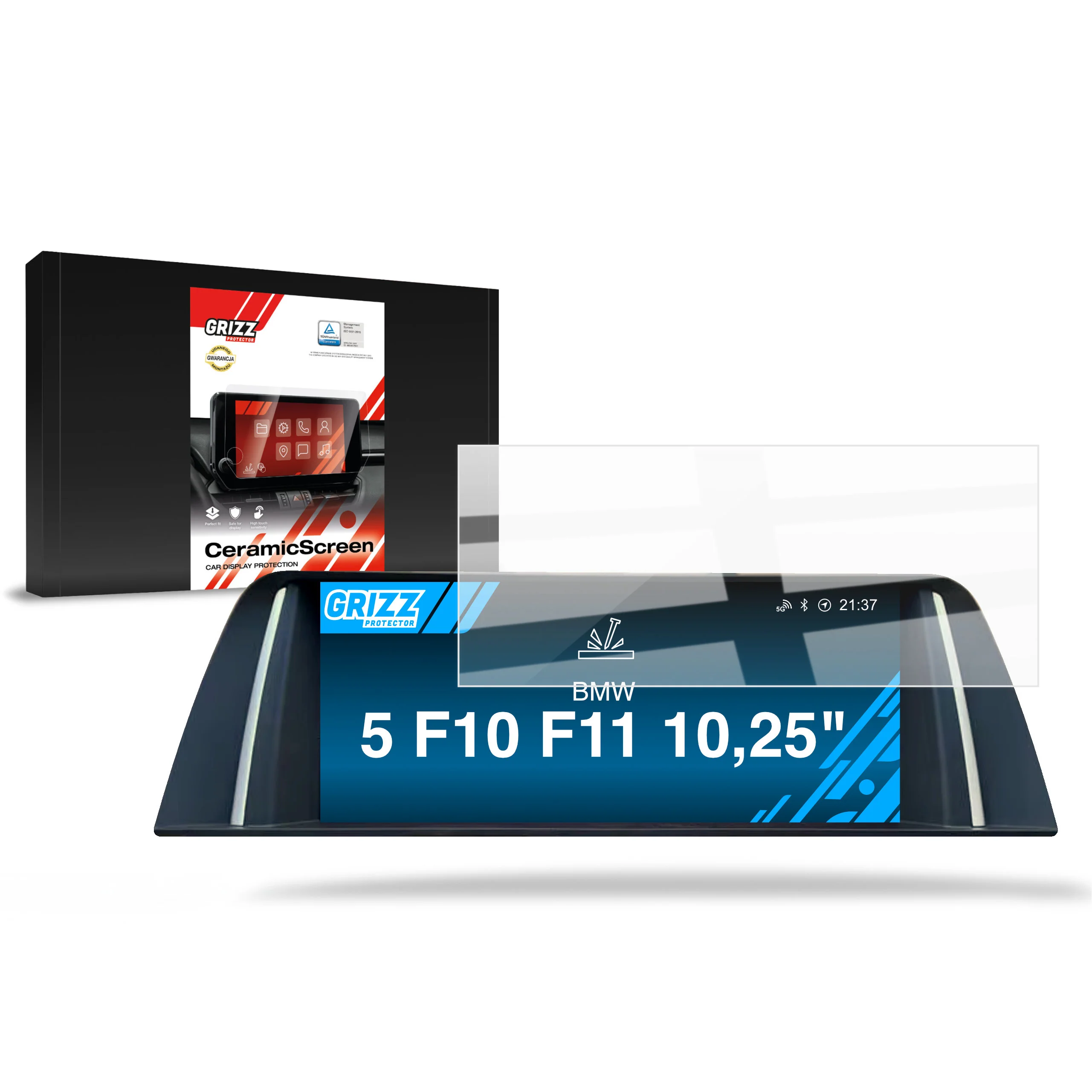 Displayschutzfolie für BMW 5 F10 F11 10,25" Professional NBT (2012-2016) Navi Folie, Kratzfest, Klar