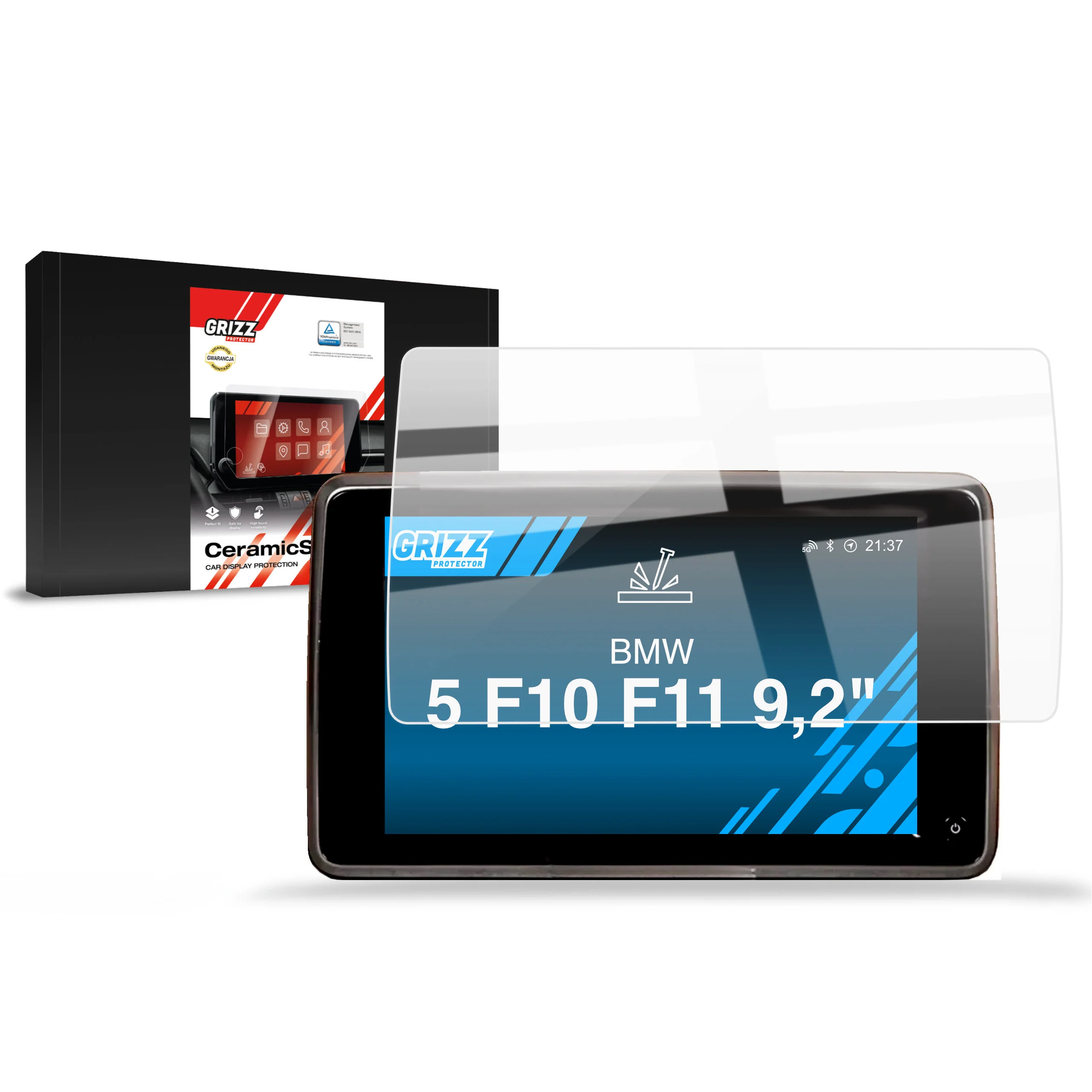 Displayschutzfolie für BMW 5 F10 F11 RSE 9,2" (2013-2017) Navi Folie, Kratzfest, Klar