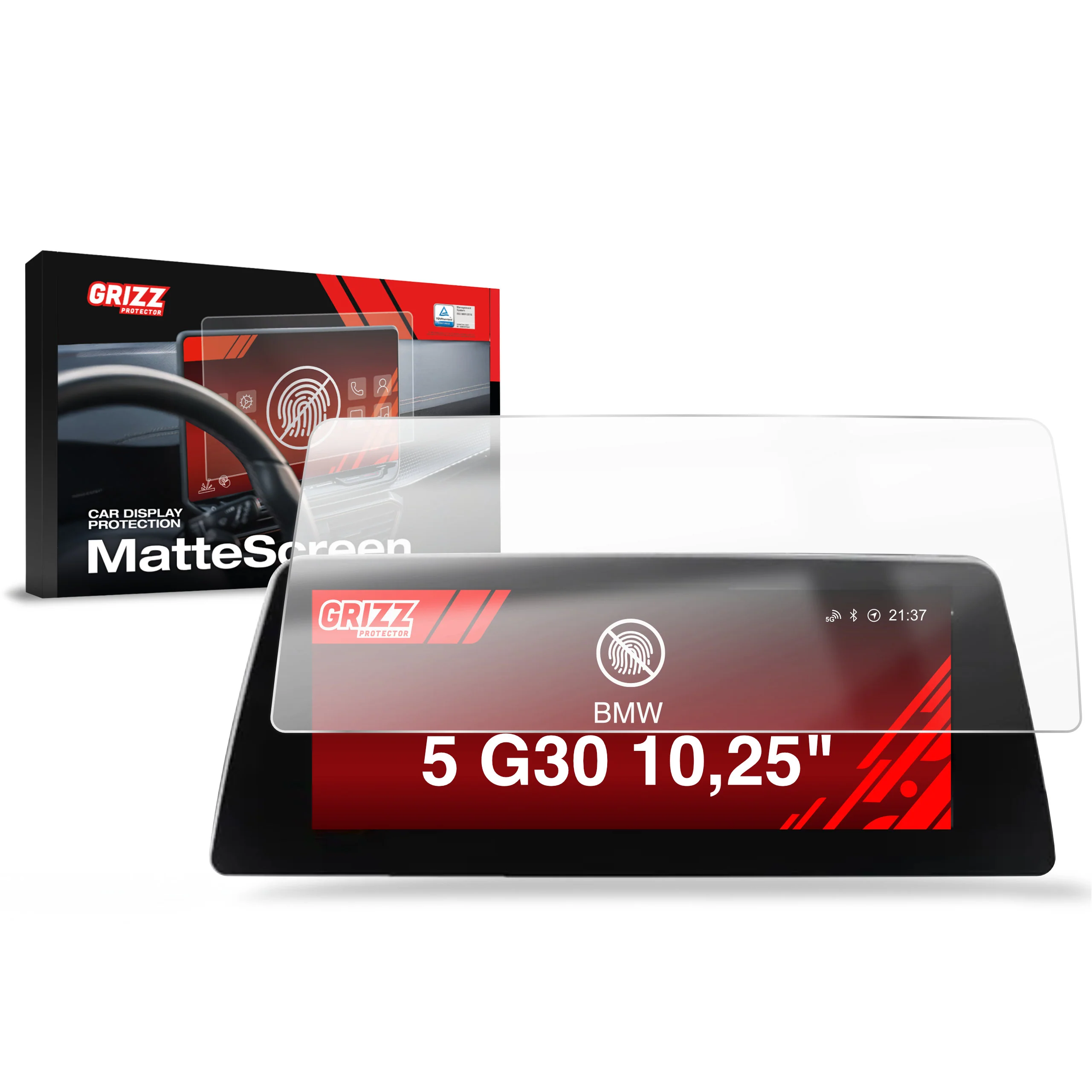 Displayschutzfolie für BMW 5 G30 10,25" (2016-2020) Anti-Fingerprint, Matt