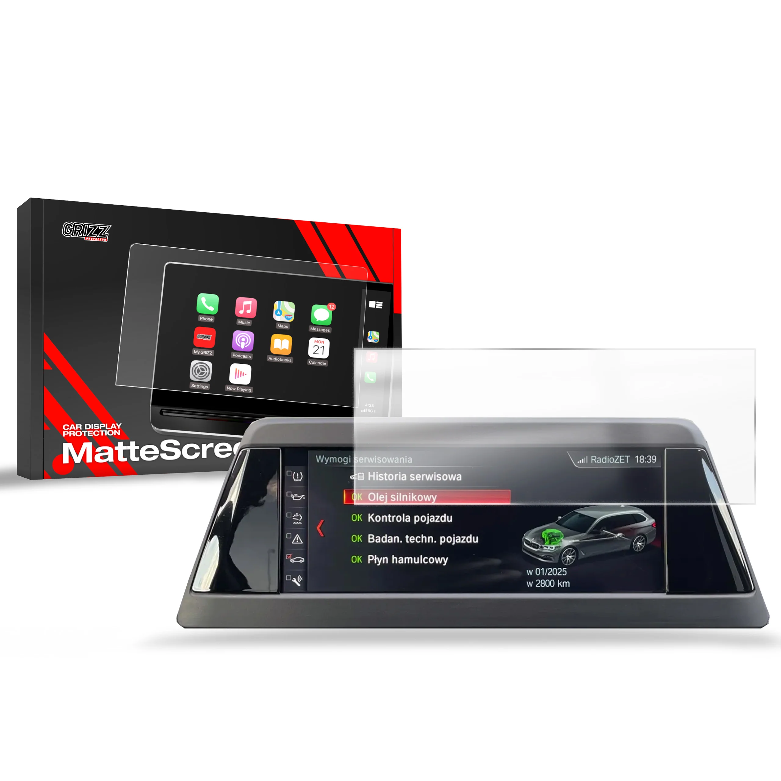 Displayschutzfolie für BMW 5 G30 8,8" (2017-2020) Anti-Fingerprint, Matt