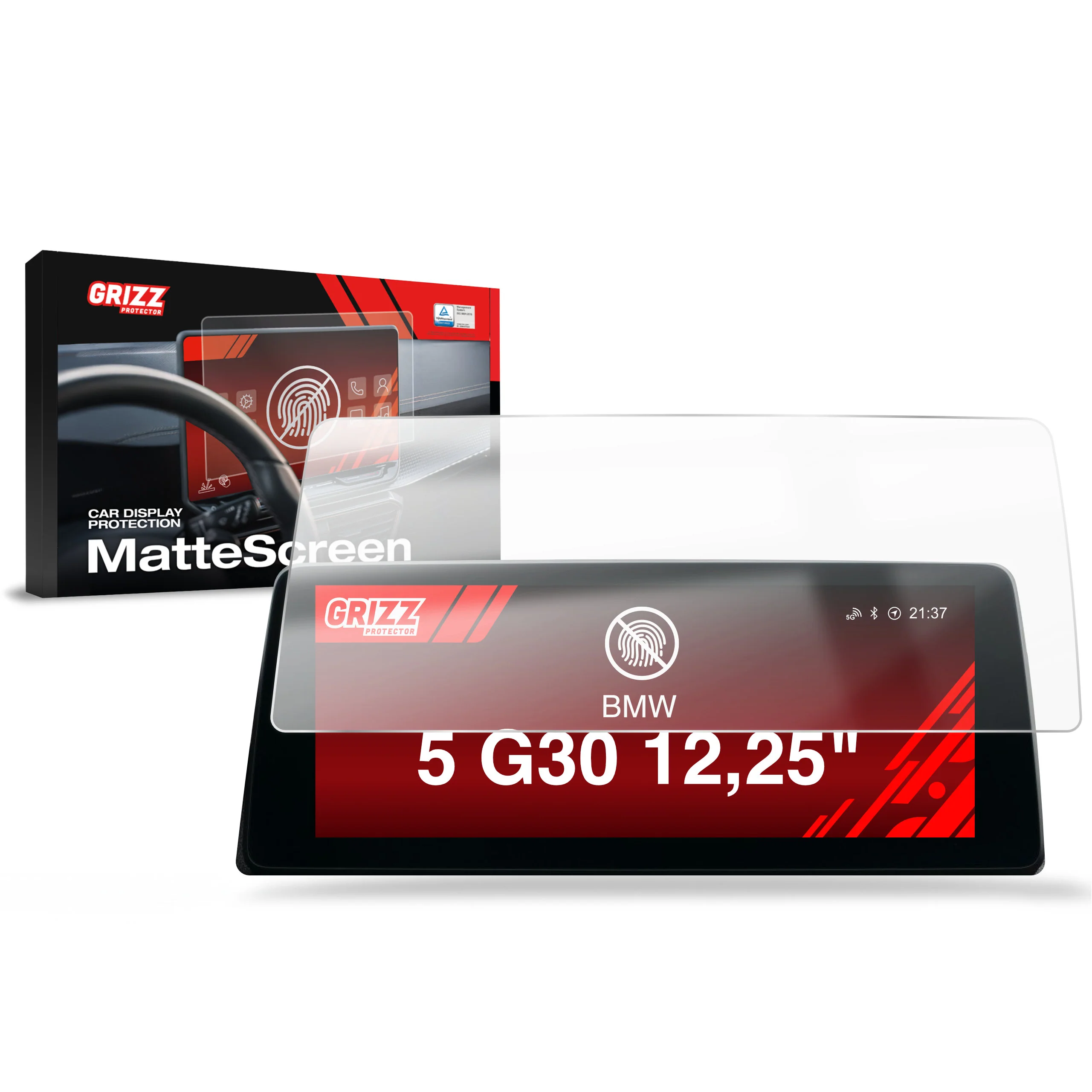 Displayschutzfolie für BMW 5 G30 12,25" (2020-2023) Anti-Fingerprint, Matt