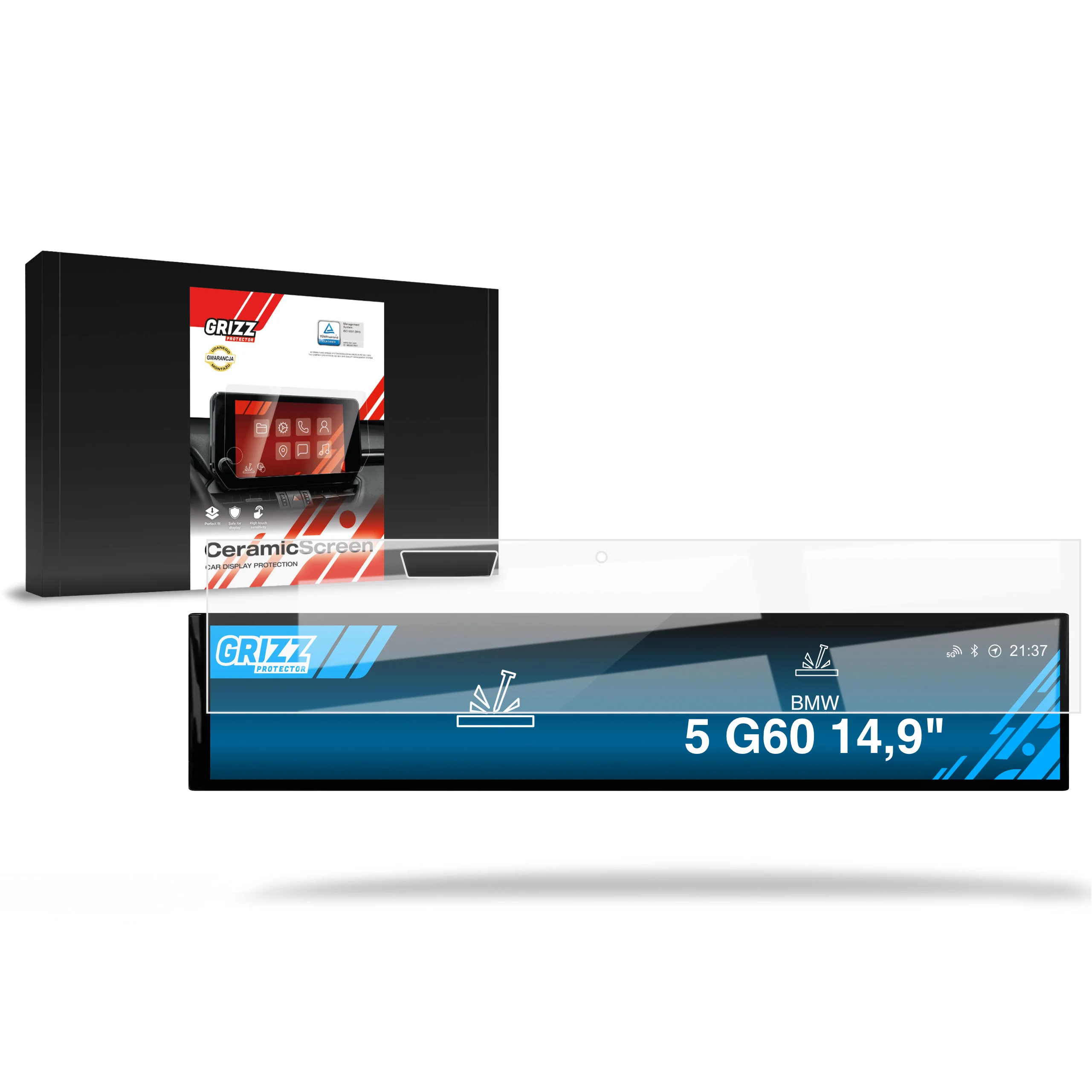 Displayschutzfolie für BMW 5 G60 Sensor (2023-2024) Navi Folie, Kratzfest, Klar