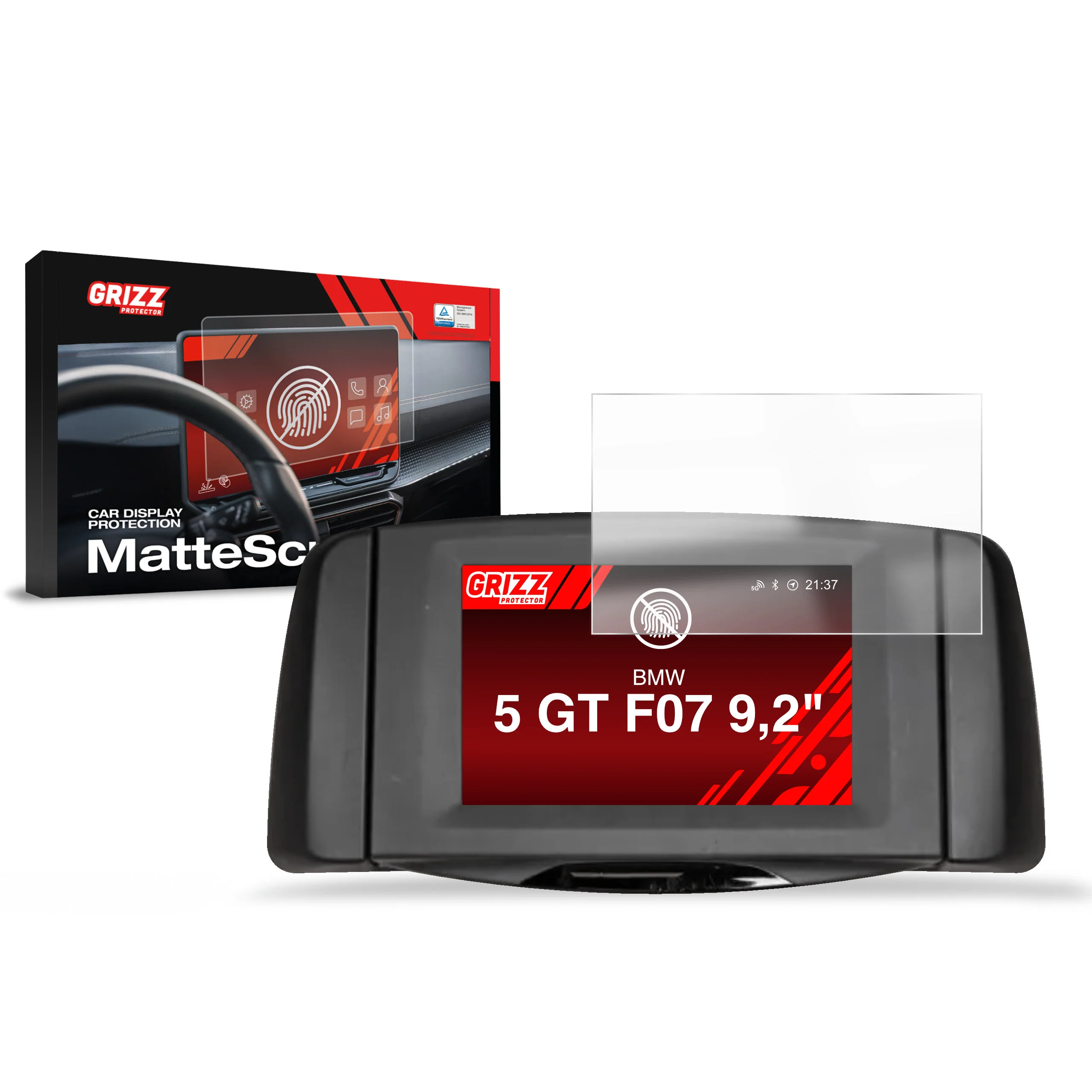 Displayschutzfolie für BMW 5 GT F07 RSE 9,2" (2009-2017) Anti-Fingerprint, Matt