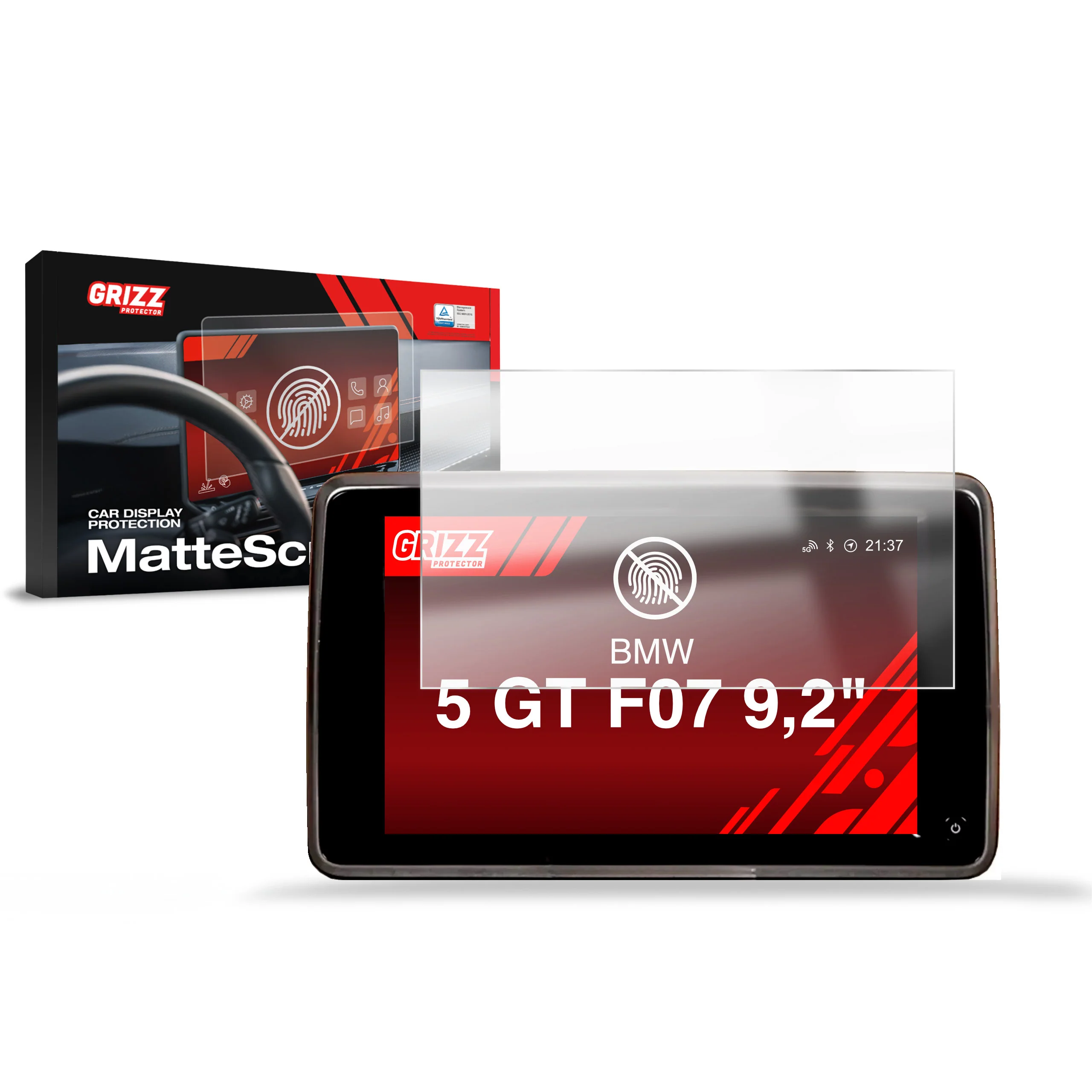 Displayschutzfolie für BMW 5 GT F07 RSE 9,2" (2013-2017) Anti-Fingerprint, Matt