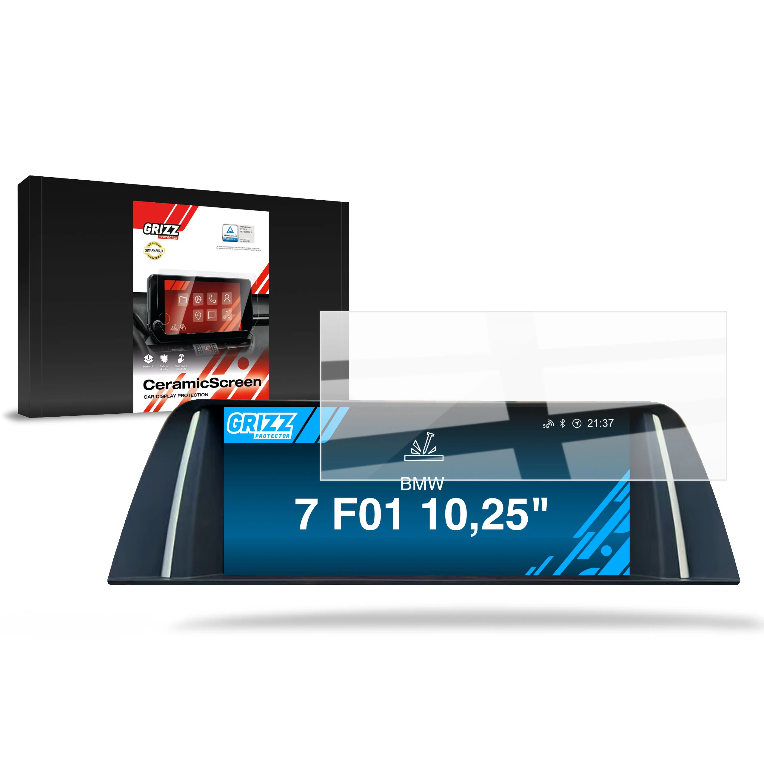 Displayschutzfolie für BMW 7 F01 10,25" (2008-2015) Navi Folie, Kratzfest, Klar