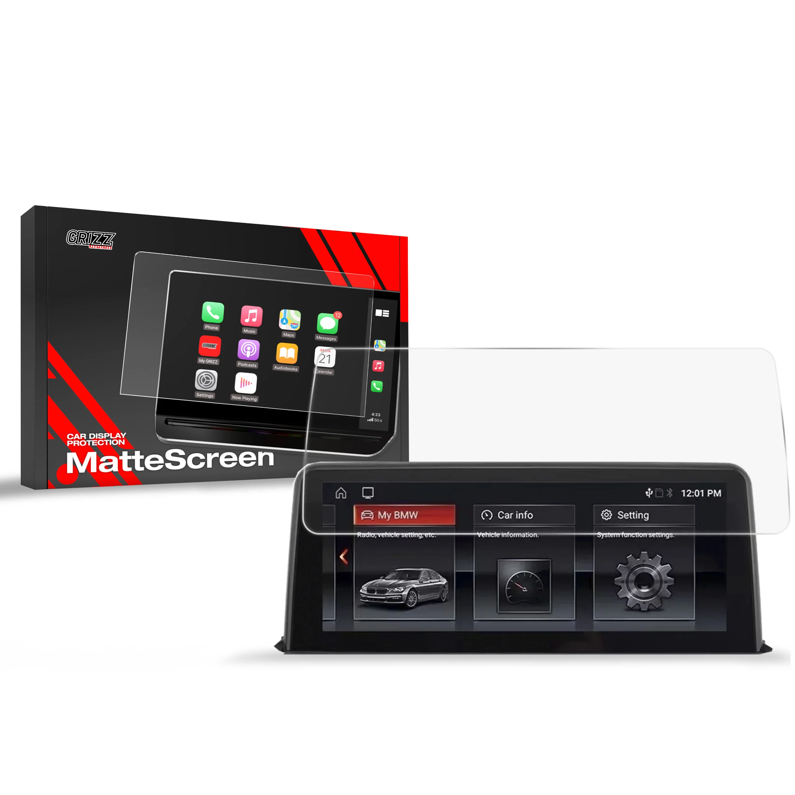 Displayschutzfolie für BMW M2 F87 8,8" (2014-2020) Anti-Fingerprint, Matt