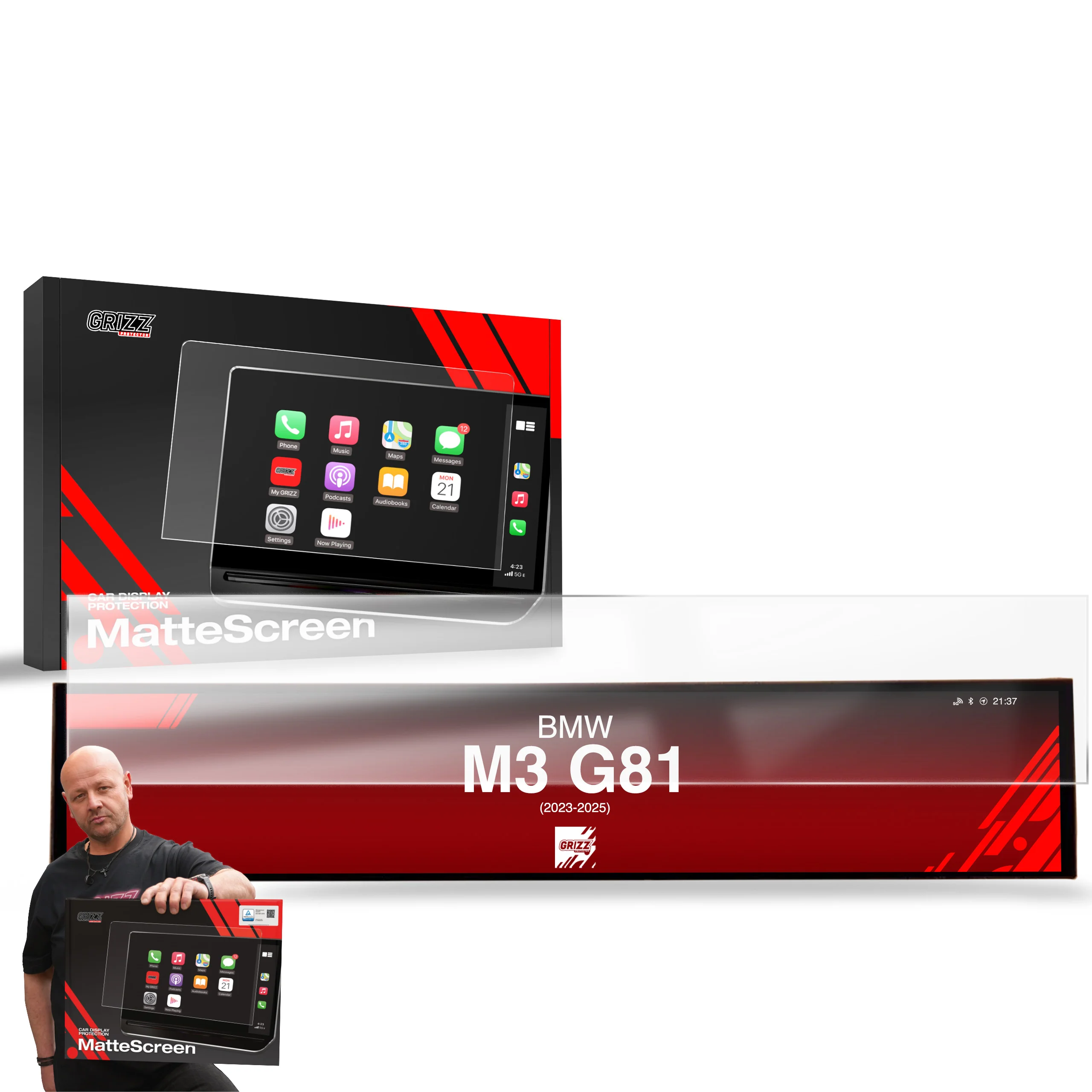 Displayschutzfolie für BMW M3 Touring G81 (2023-2026) Anti-Fingerprint, Matt - Image 9