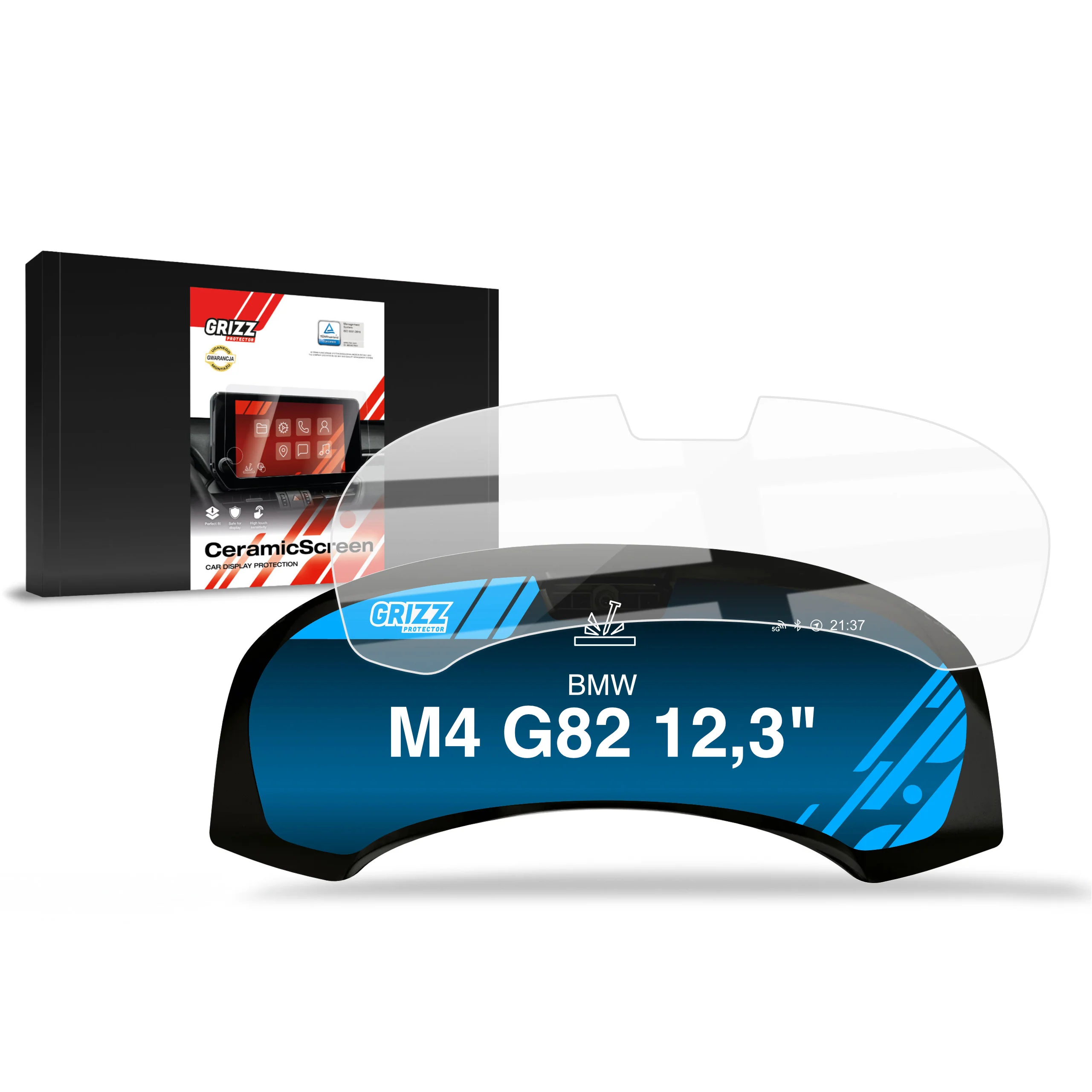 Displayschutzfolie für BMW M4 G82 Live Cockpit Sensor 12,3" (2020-2023) Navi Folie, Kratzfest, Klar