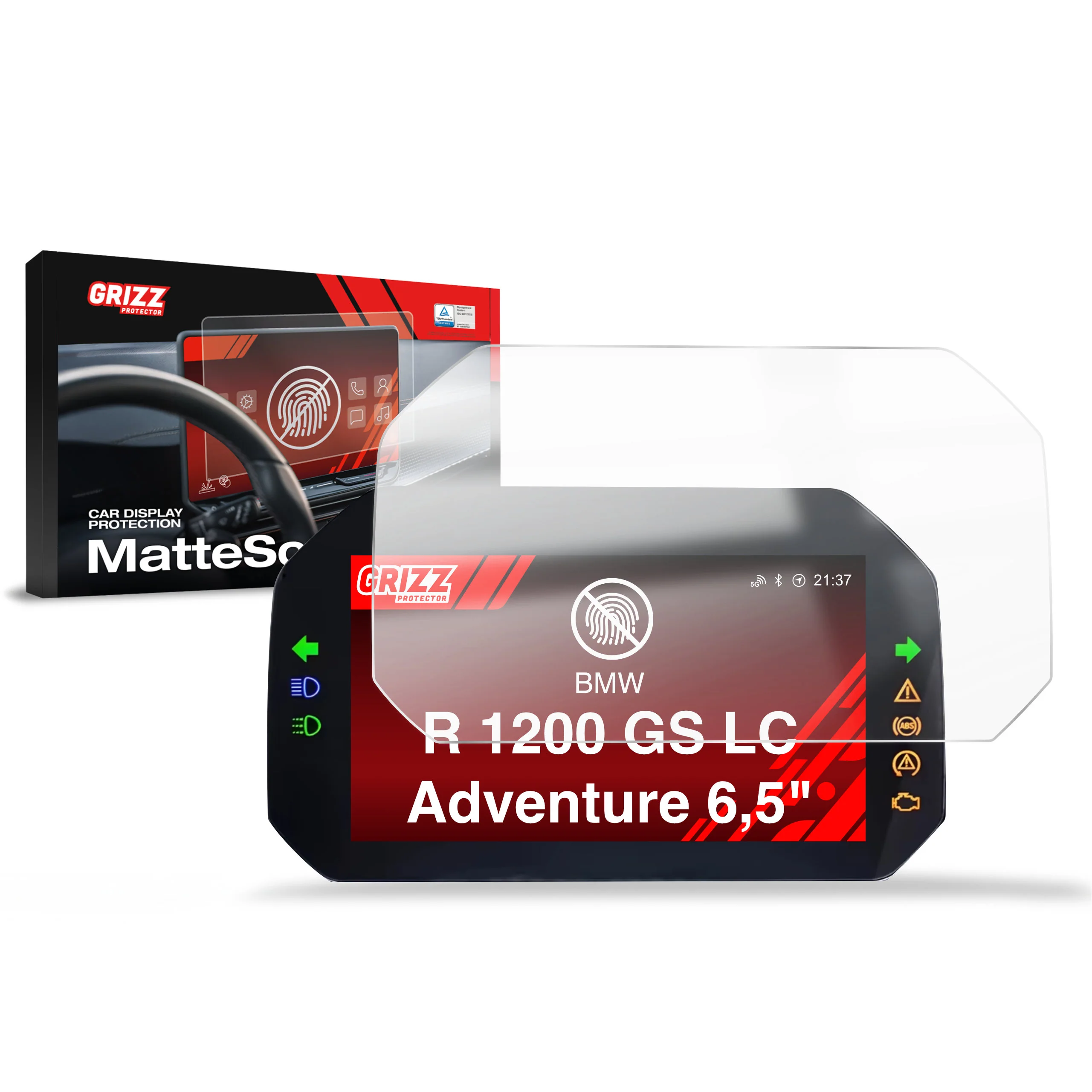 Displayschutzfolie für BMW R 1200 GS LC Adventure 6,5" TFT (2017-2018) Anti-Fingerprint, Matt