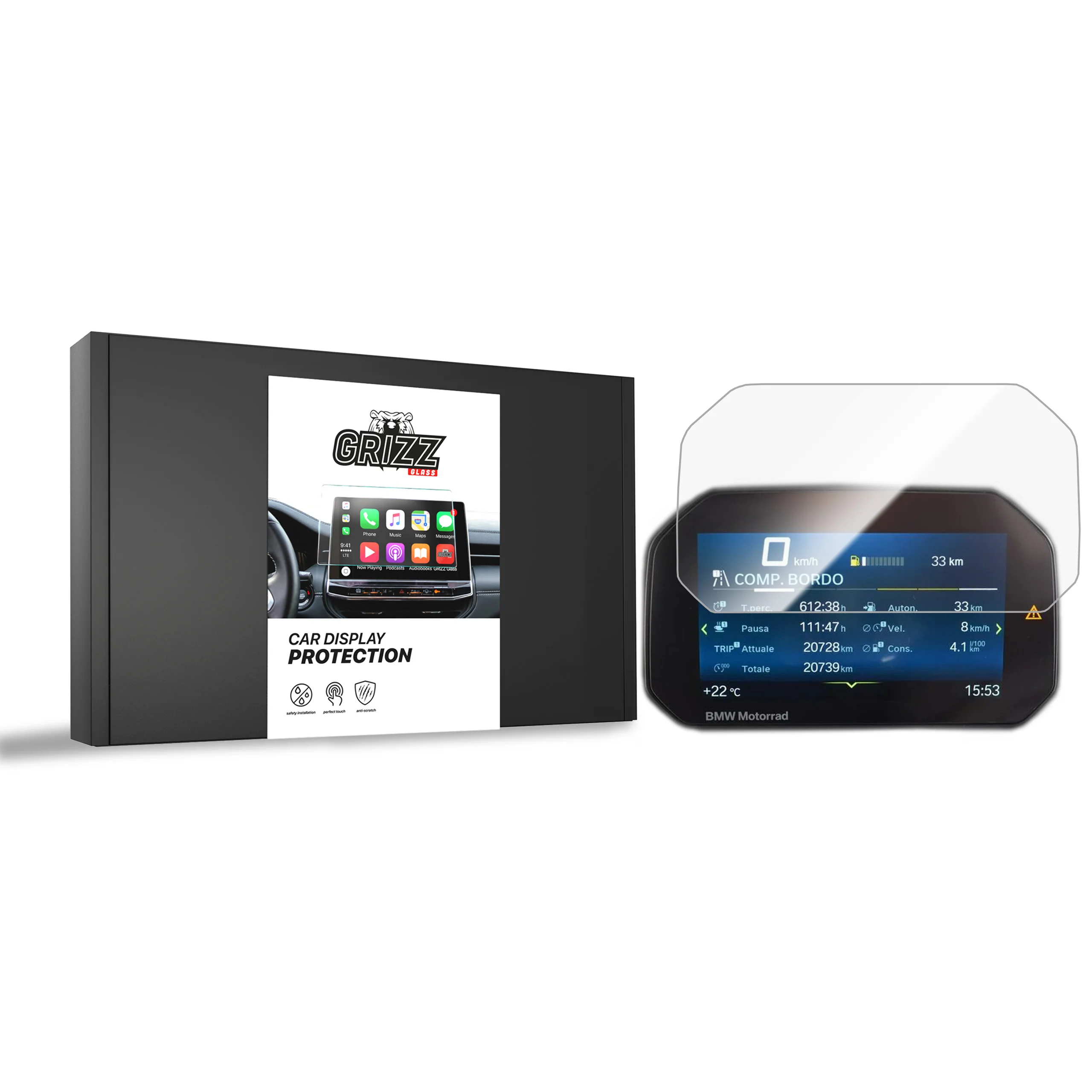 Displayschutzfolie für BMW S 1000 XR 6,5" TFT (2020-2026) Navi Folie, Kratzfest, Klar