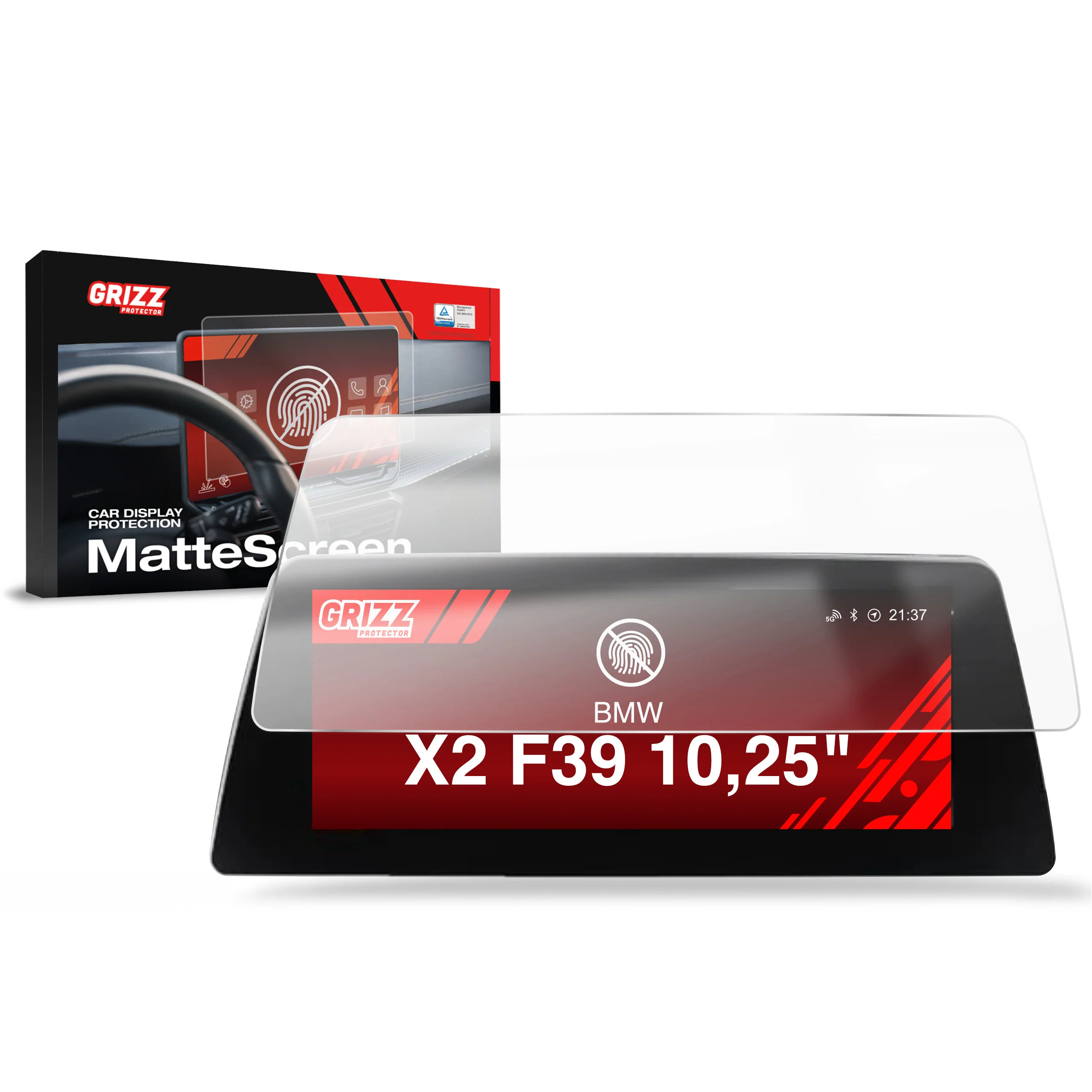 Displayschutzfolie für BMW X2 F39 10,25" (2018-2019) Anti-Fingerprint, Matt