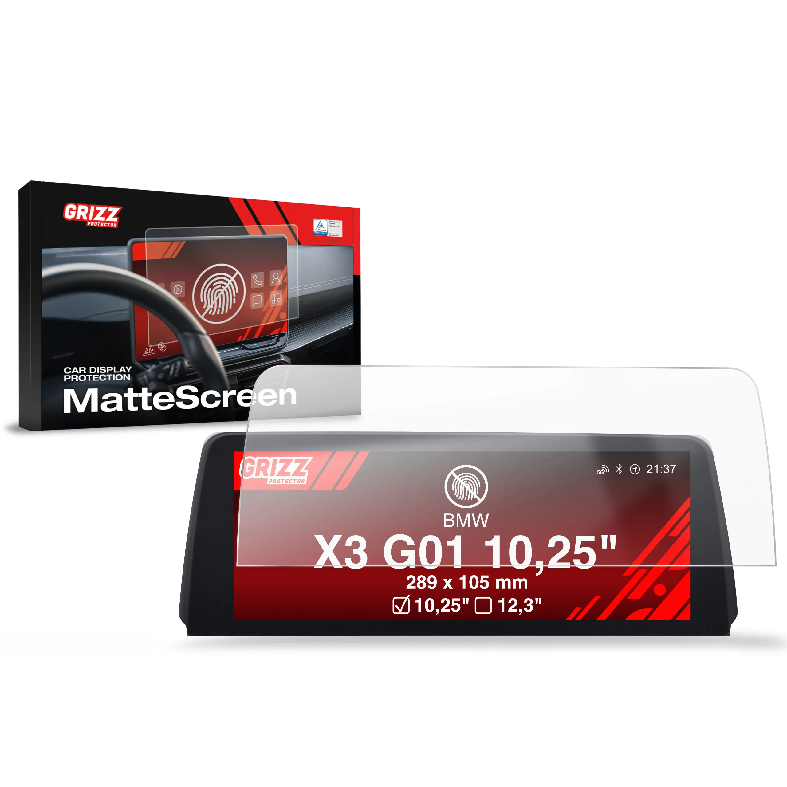 Displayschutzfolie für BMW X3 G01 10.25" (2017-2021) Anti-Fingerprint, Matt
