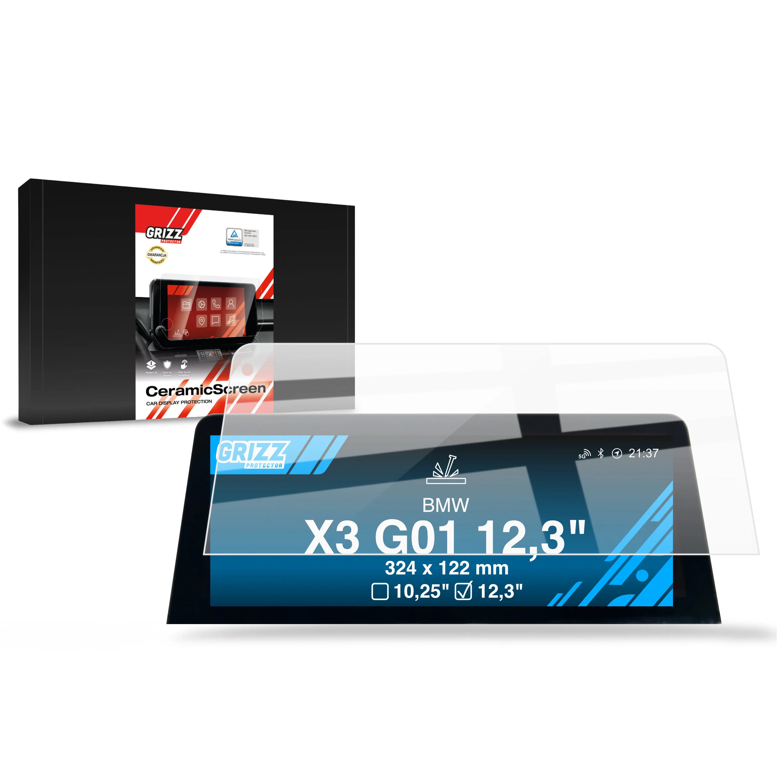 Displayschutzfolie für BMW X3 G01 12.3" (2021-2024) Navi Folie, Kratzfest, Klar