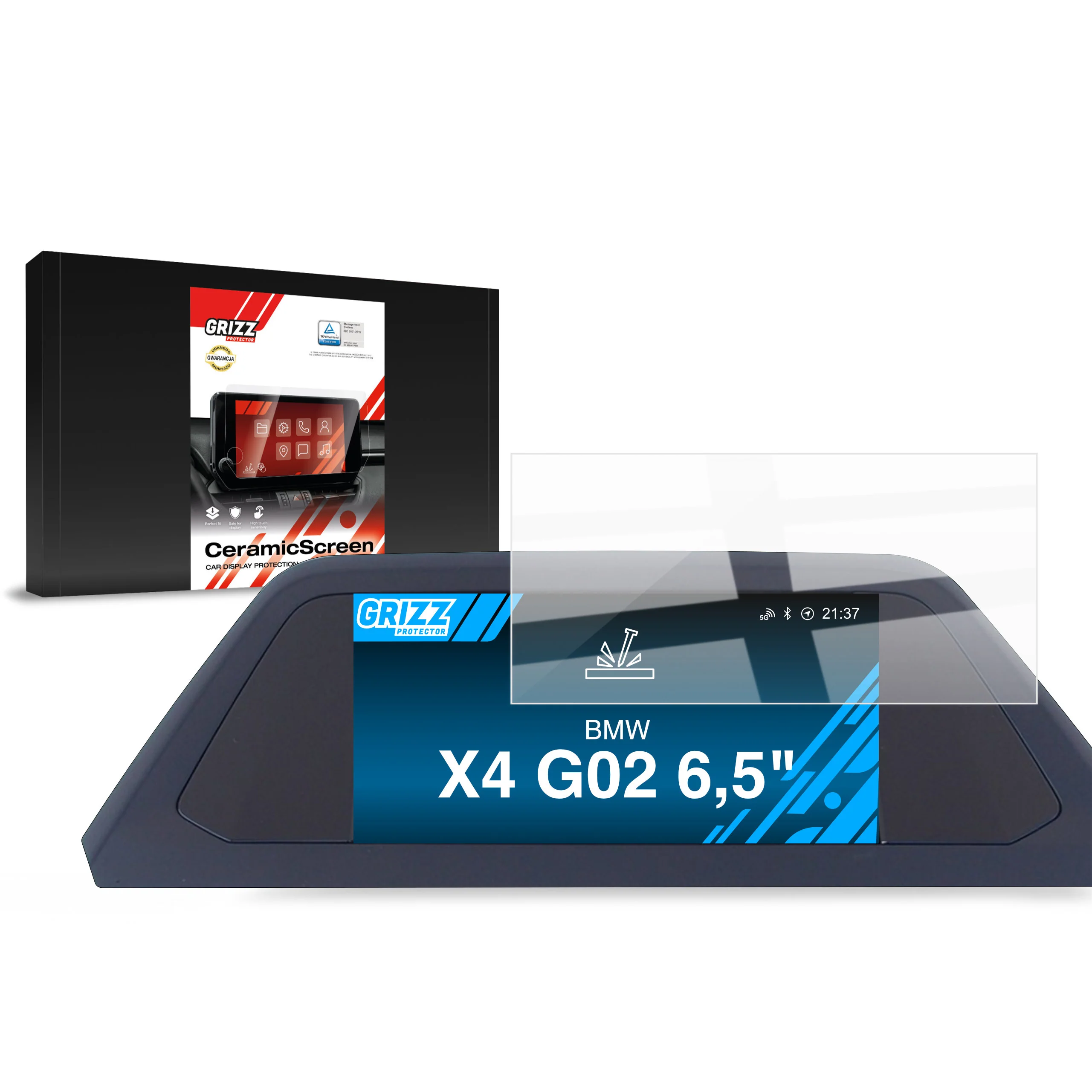 Displayschutzfolie für BMW X4 G02 6,5" (2018-2022) Navi Folie, Kratzfest, Klar