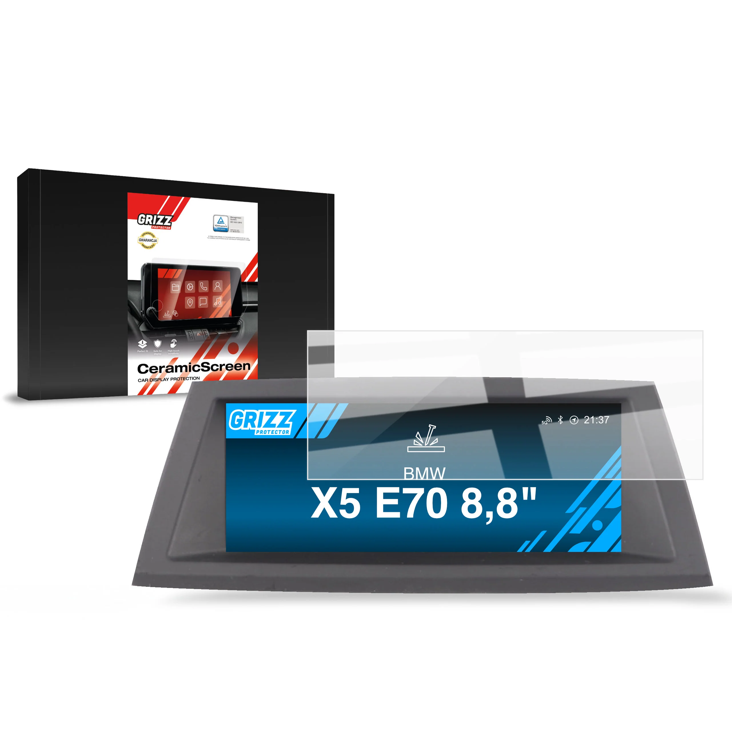 Displayschutzfolie für BMW X5 E70 8,8" (2010-2017) Navi Folie, Kratzfest, Klar
