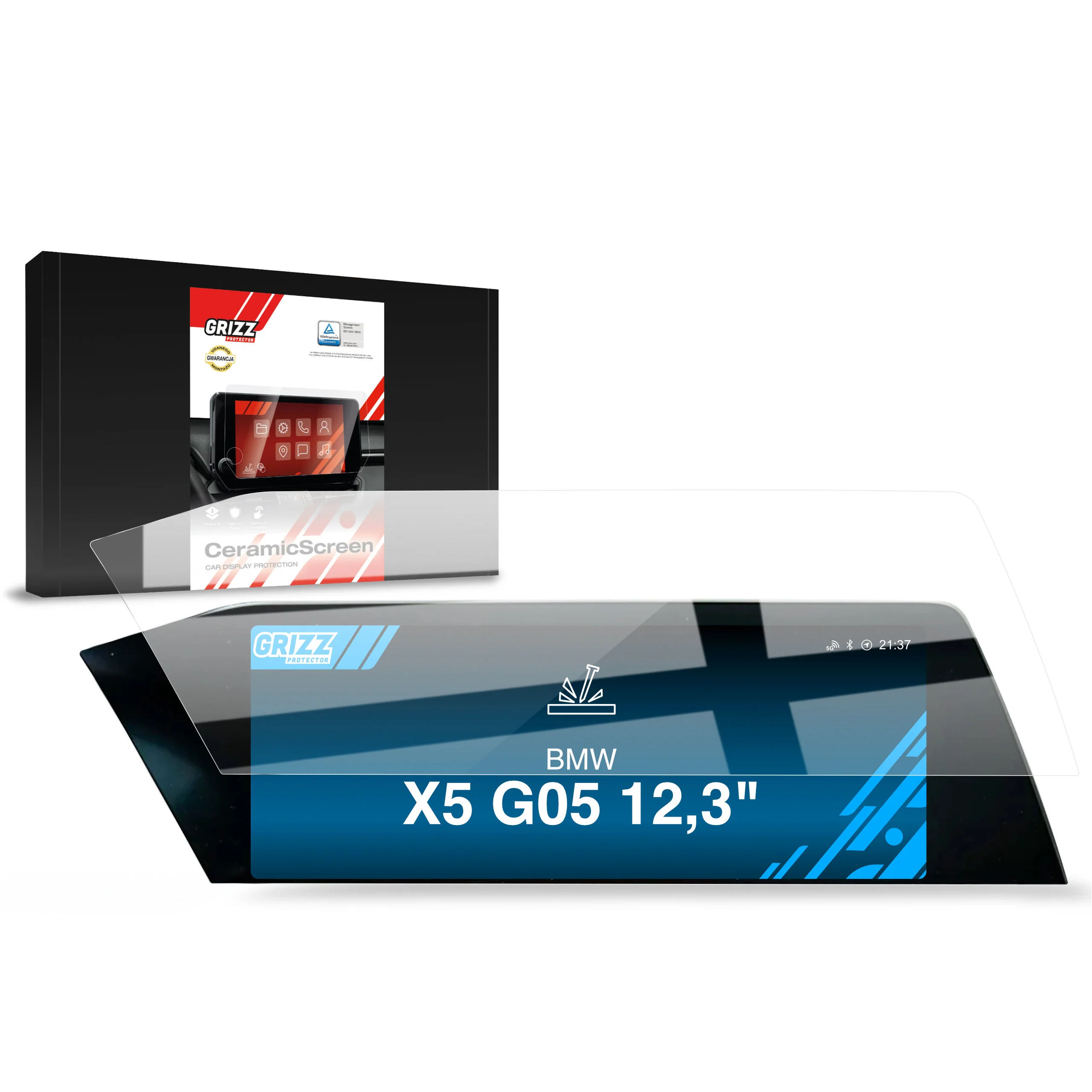 Displayschutzfolie für BMW X5 G05 12.3" (2018-2023) Navi Folie, Kratzfest, Klar