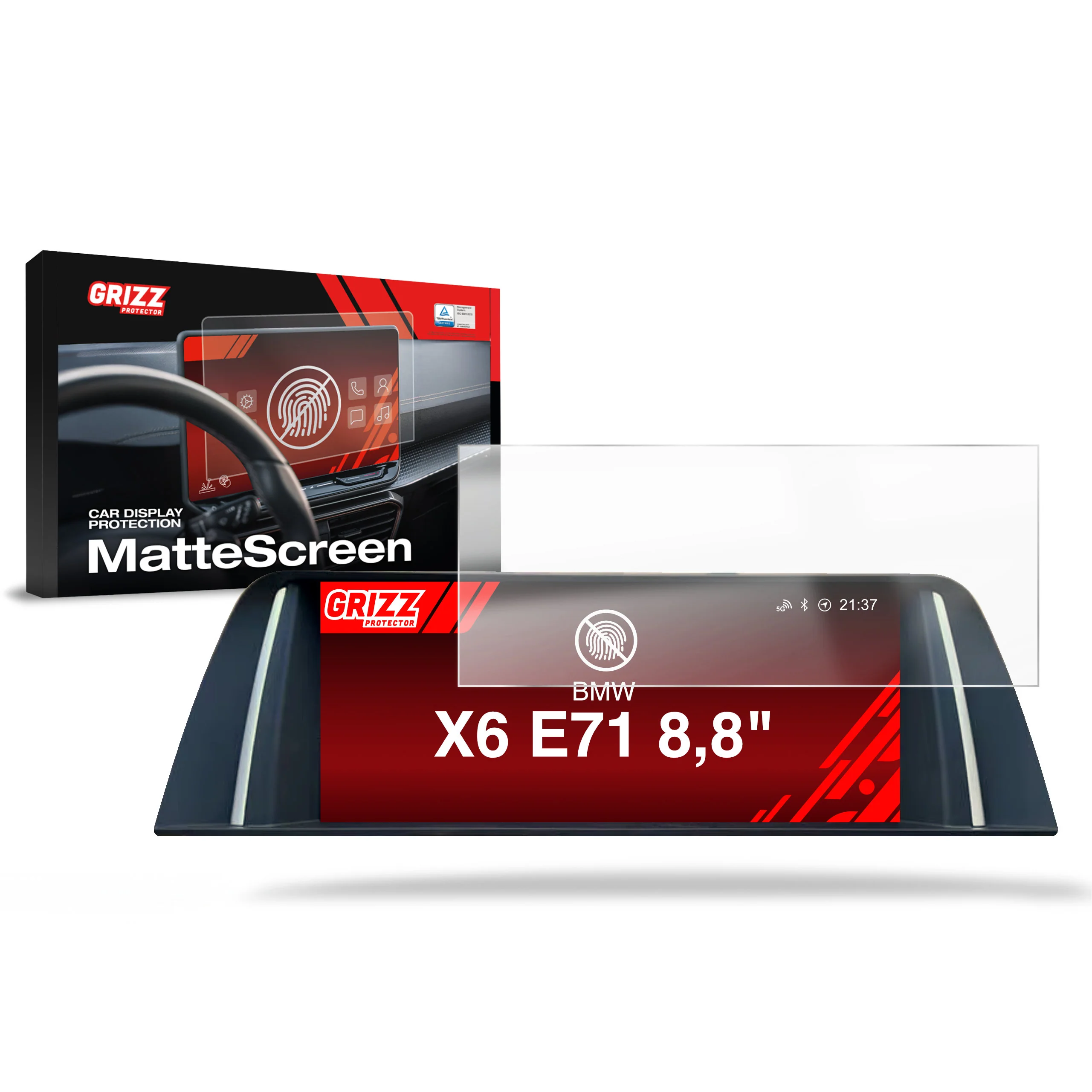 Displayschutzfolie für BMW X6 E71 8,8" (2007-2014) Anti-Fingerprint, Matt