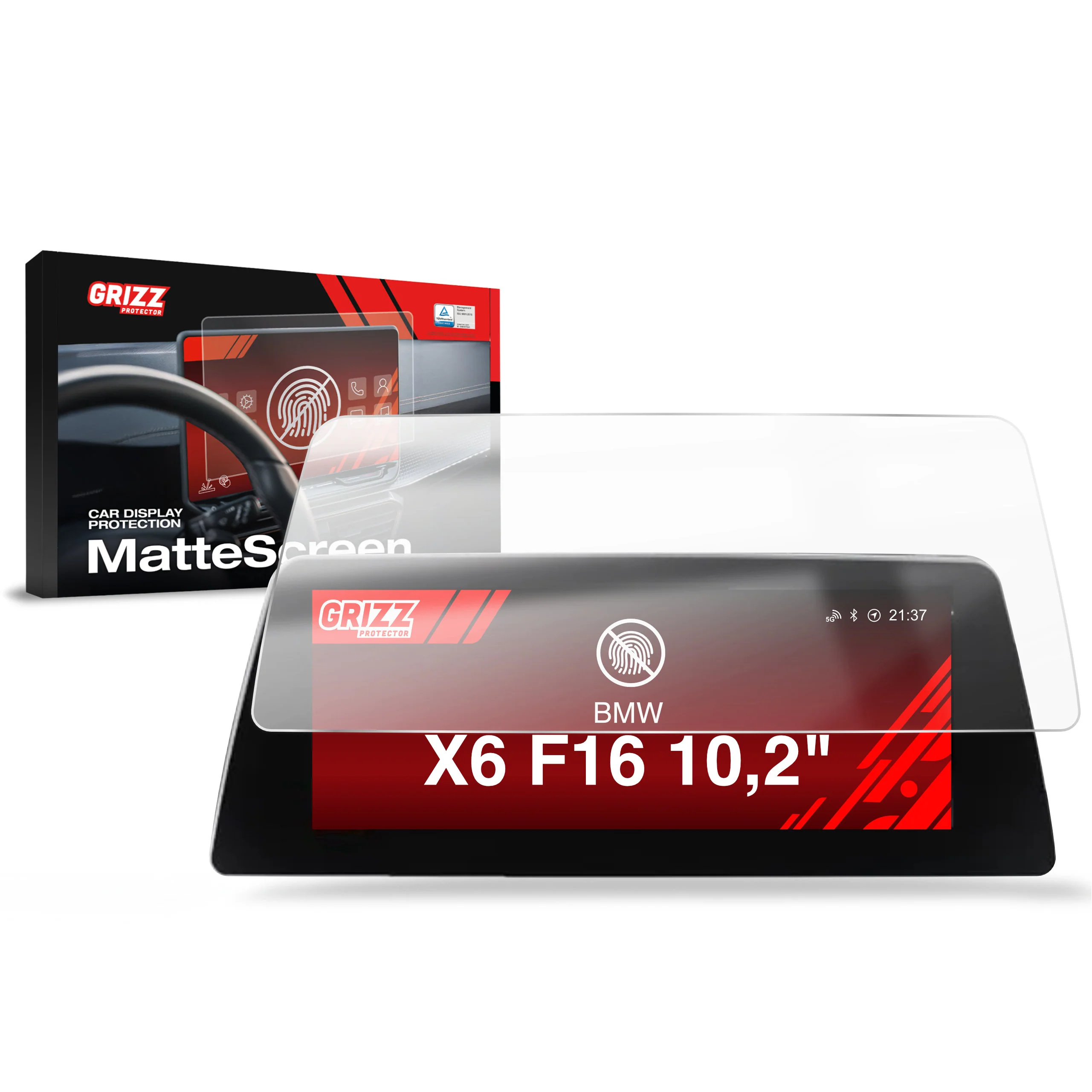 Displayschutzfolie für BMW X6 F16 10,2" (2014-2019) Anti-Fingerprint, Matt