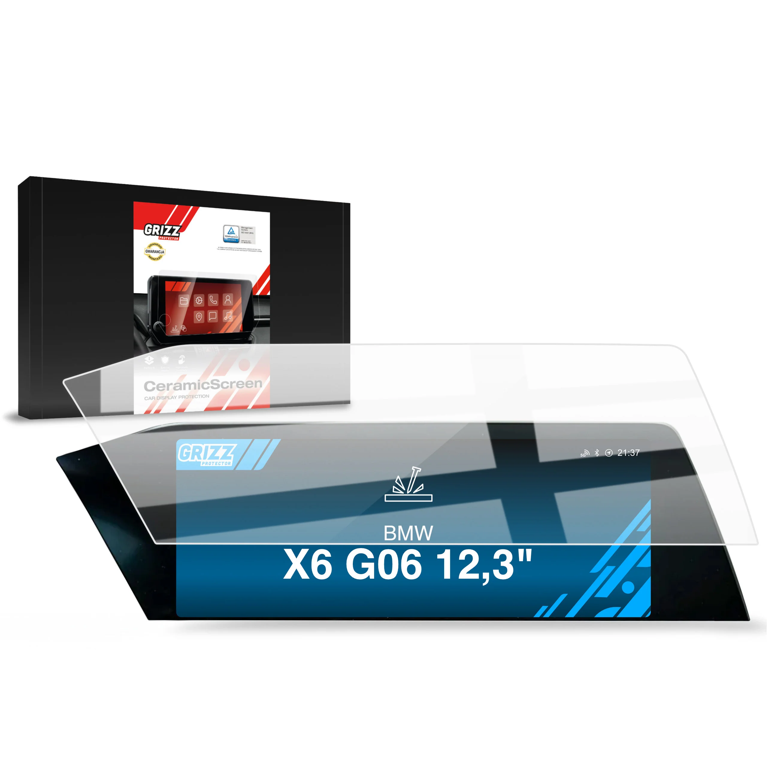 Displayschutzfolie für BMW X6 G06 12.3" (2019-2023) Navi Folie, Kratzfest, Klar
