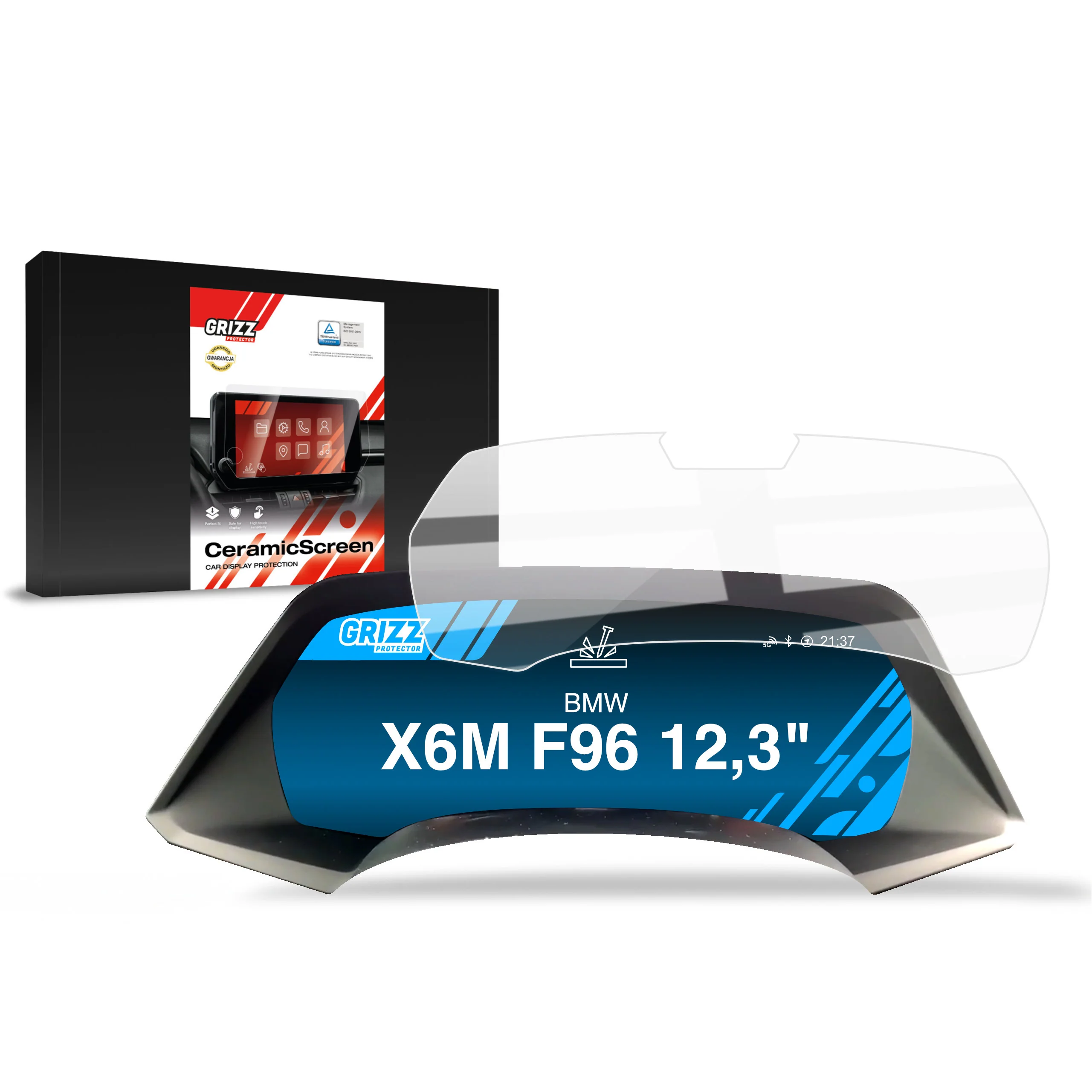Displayschutzfolie für BMW X6M F96 Live Cockpit Sensor 12,3" (2019-2023) Navi Folie, Kratzfest, Klar