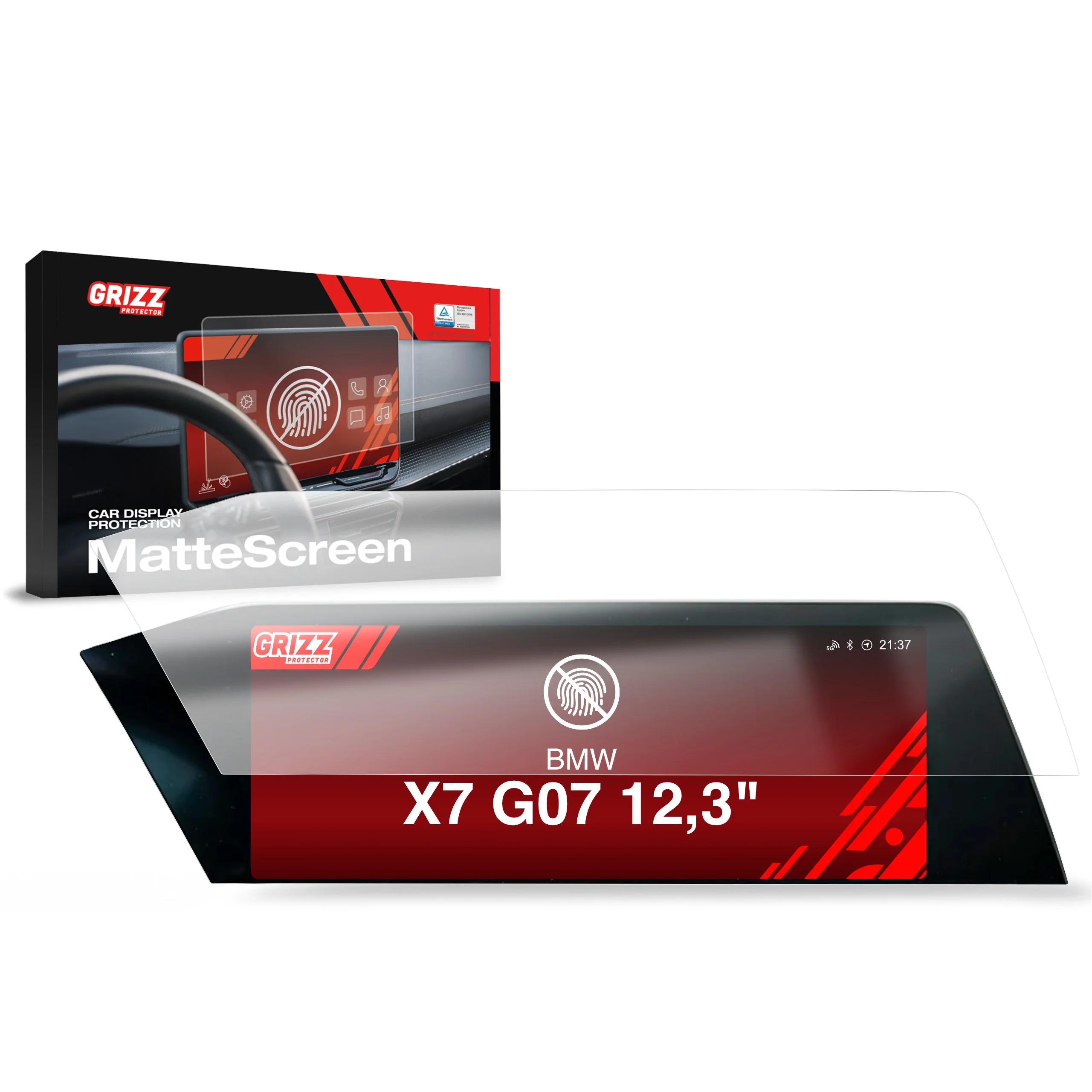 Displayschutzfolie für BMW X7 G07 12.3" (2018-2022) Anti-Fingerprint, Matt