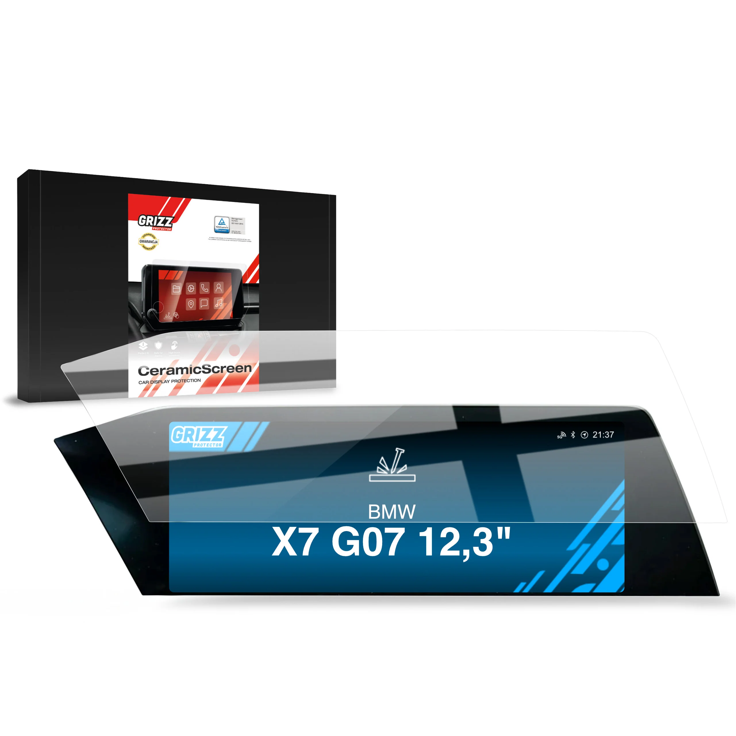 Displayschutzfolie für BMW X7 G07 12.3" (2018-2022) Navi Folie, Kratzfest, Klar