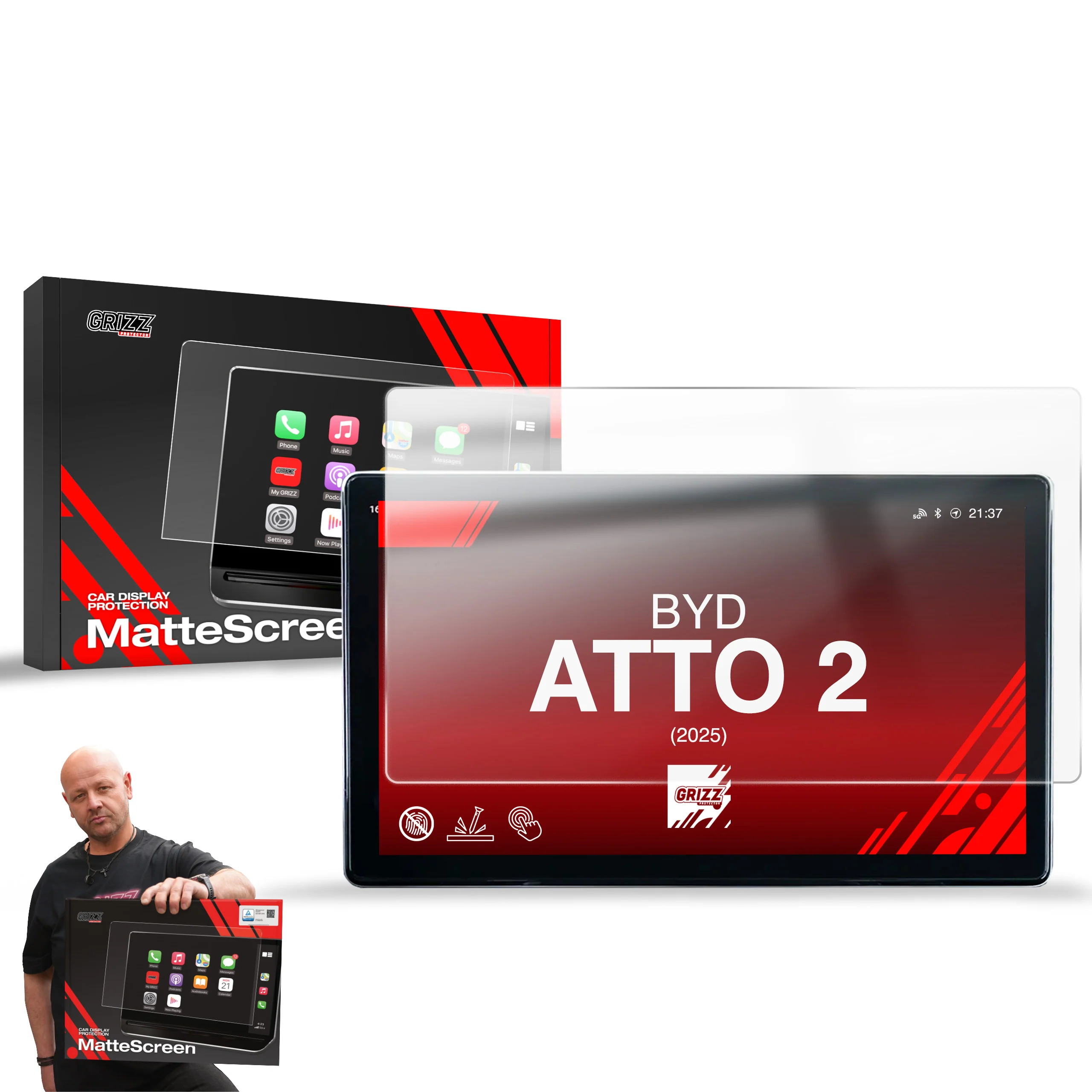 Displayschutzfolie für BYD ATTO 2 12,8" (2025-2026) Anti-Fingerprint, Matt - Image 9