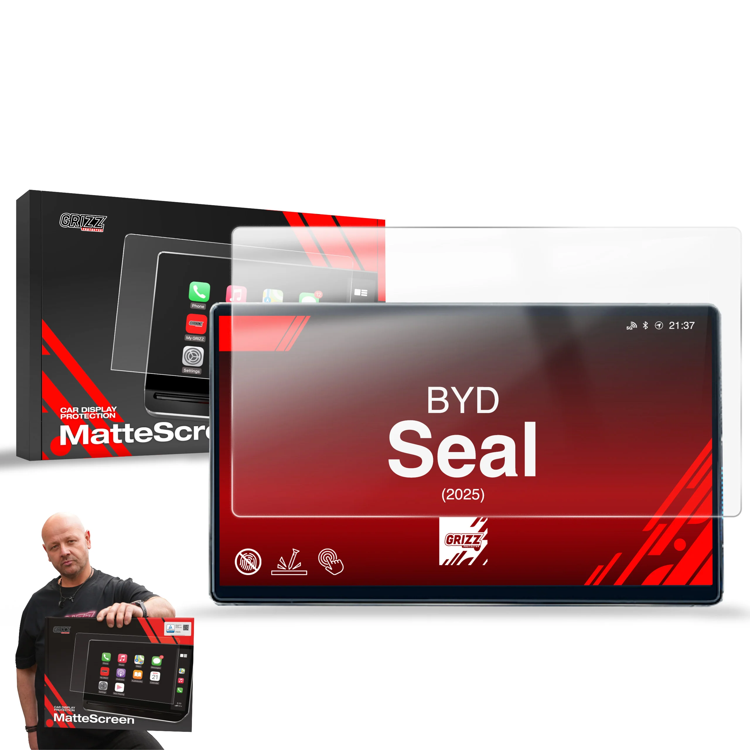 Displayschutzfolie für BYD Seal (2025-2026) Anti-Fingerprint, Matt - Image 9