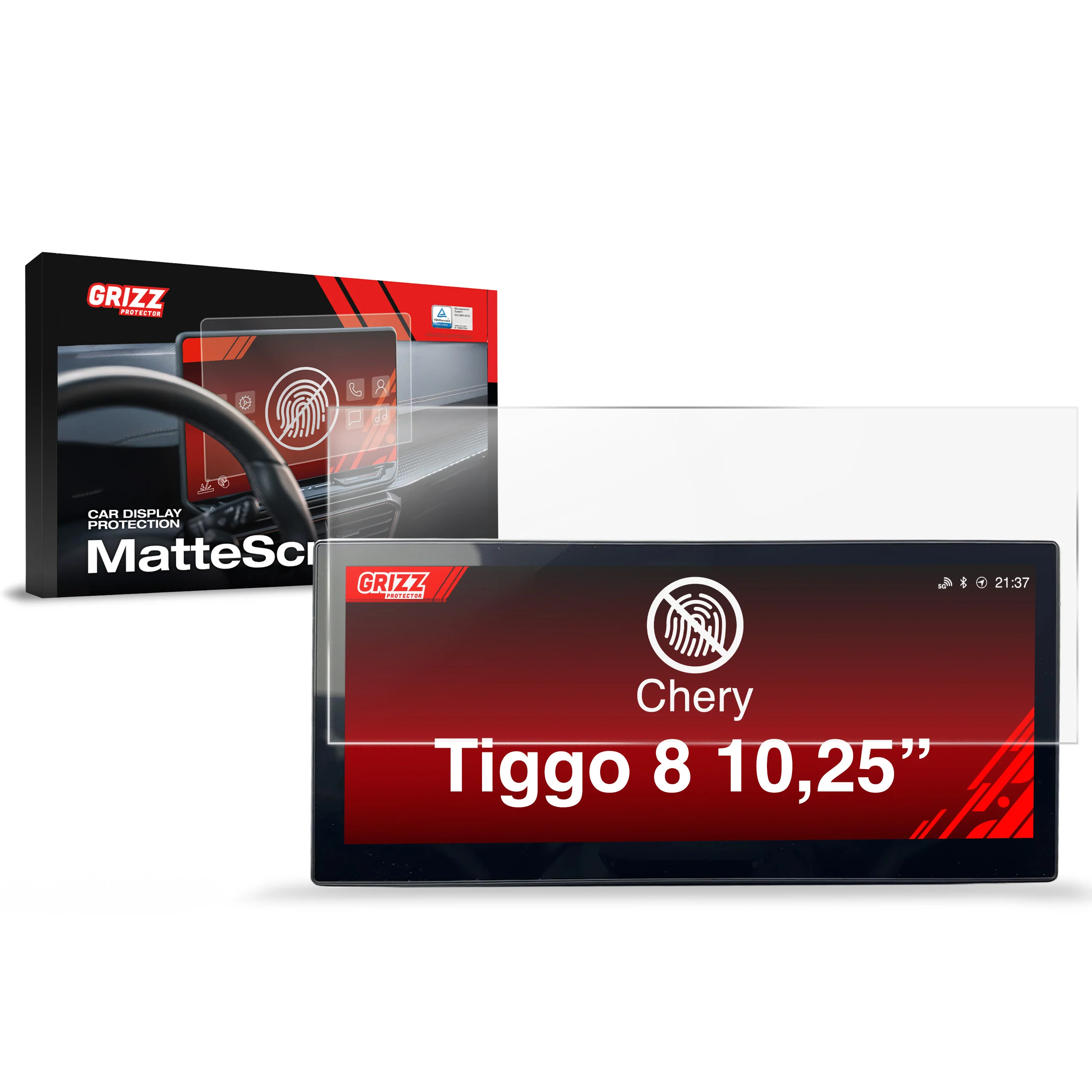 Displayschutzfolie für Chery Tiggo 8 10,25" Virtual Cockpit (2025-2026) Anti-Fingerprint, Matt