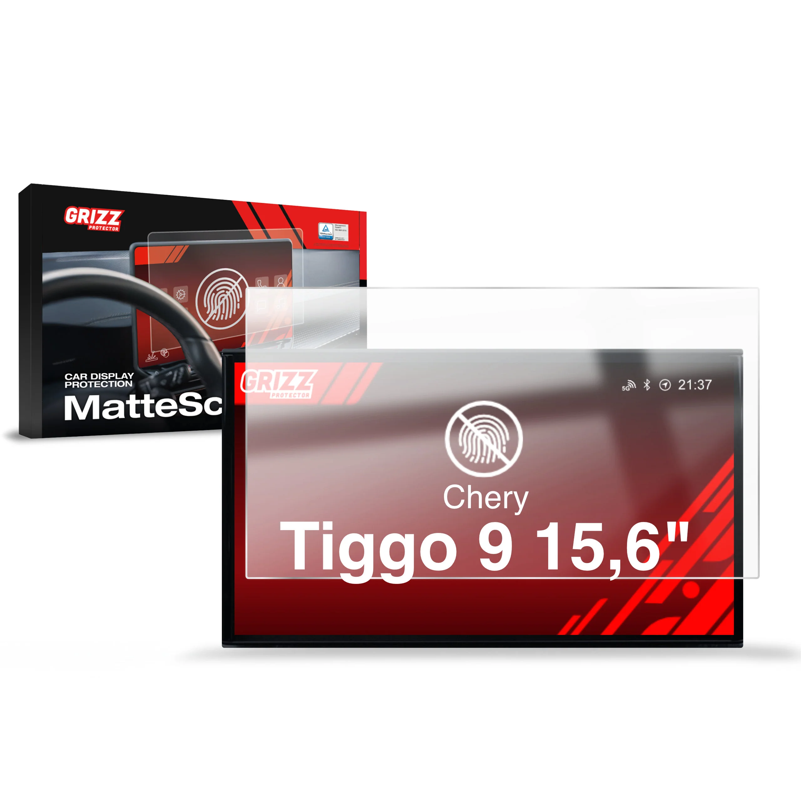 Displayschutzfolie für Chery Tiggo 9 15,6" (2025-2026) Anti-Fingerprint, Matt