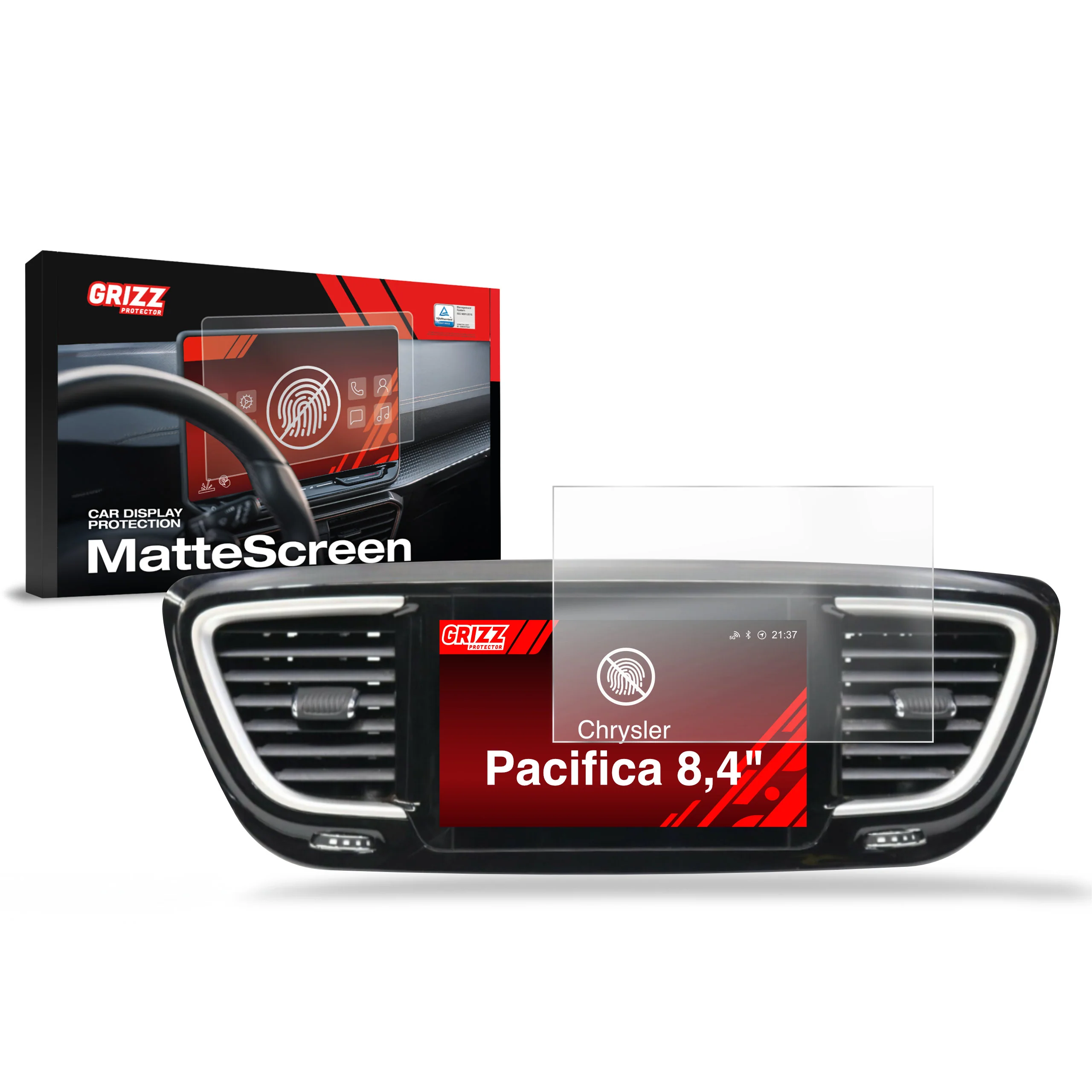 Displayschutzfolie für Chrysler Pacifica Uconnect 8,4" (2016-2020) Anti-Fingerprint, Matt - Image 8