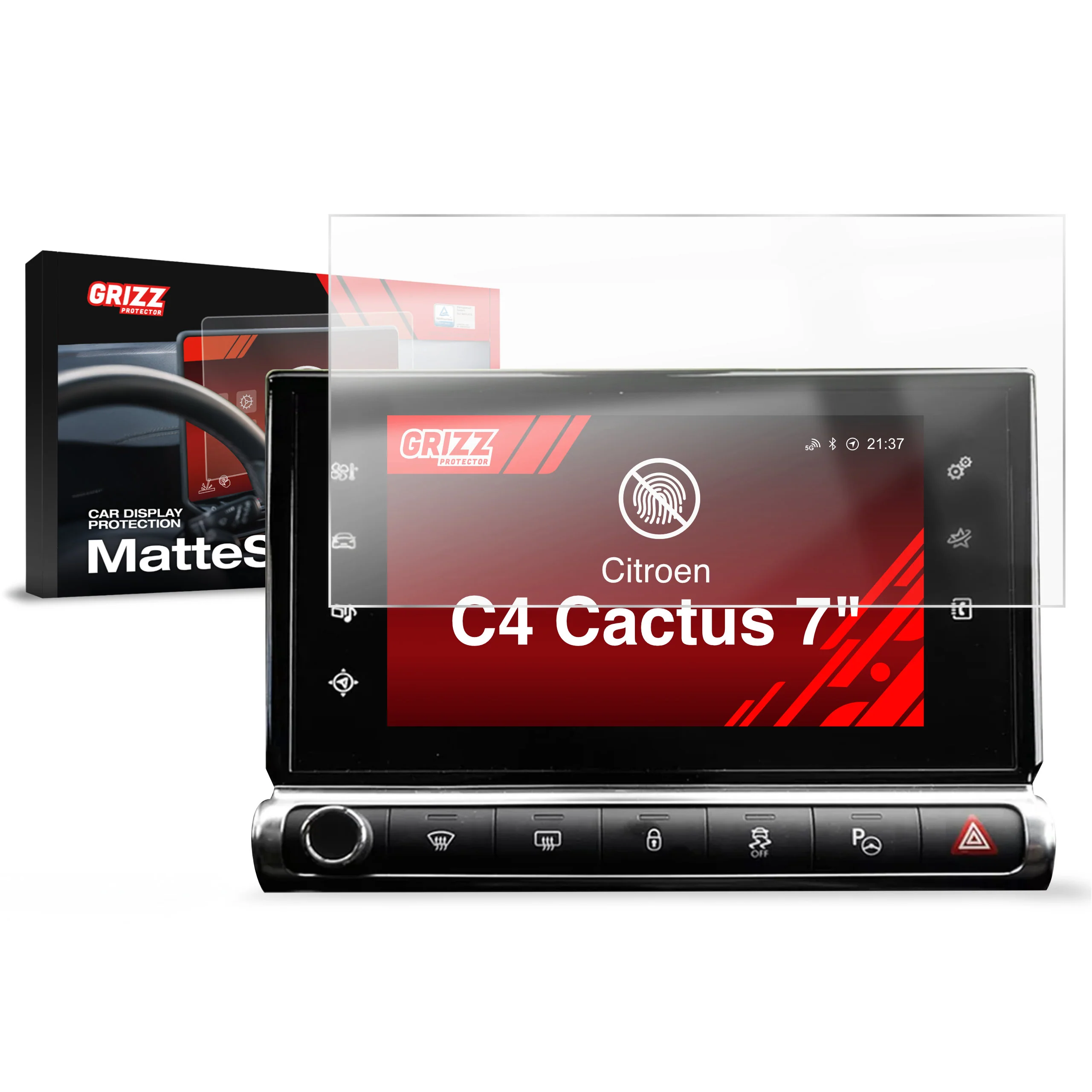 Displayschutzfolie für Citroen C4 Cactus (2014-2024) Anti-Fingerprint, Matt - Image 8