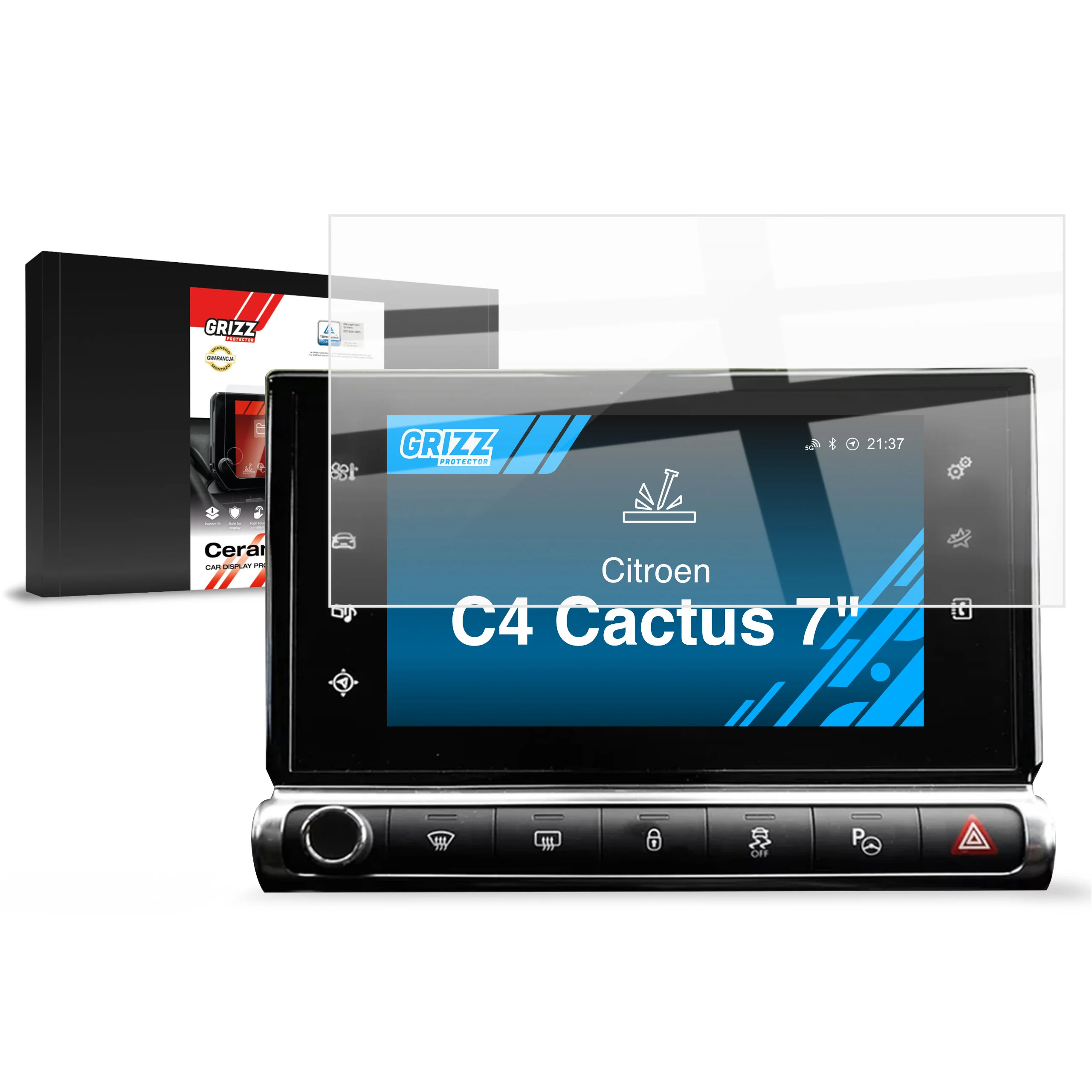 Displayschutzfolie für Citroen C4 Cactus (2014-2024) Navi Folie, Kratzfest, Klar