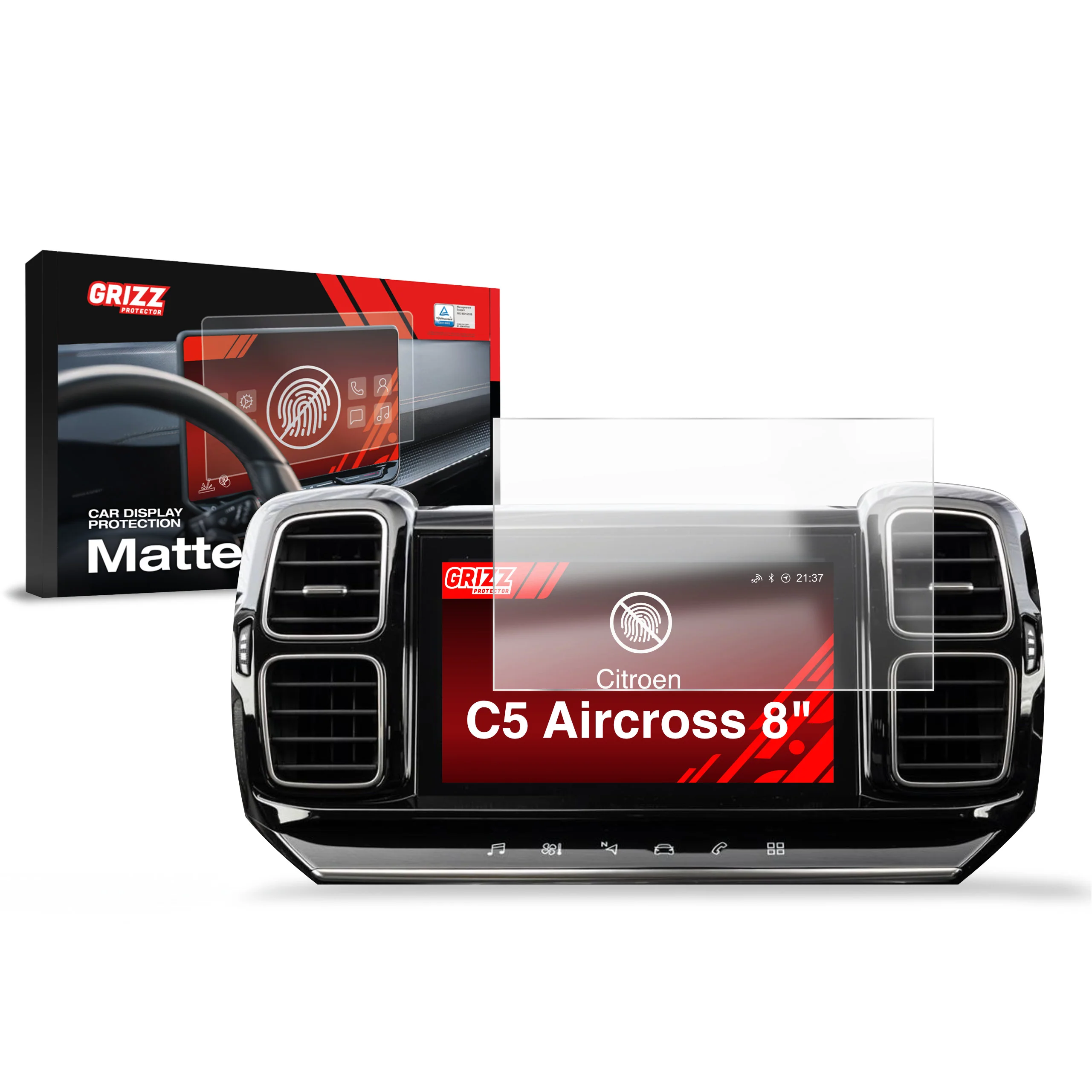 Displayschutzfolie für Citroen C5 Aircross (2017-2021) Anti-Fingerprint, Matt - Image 8