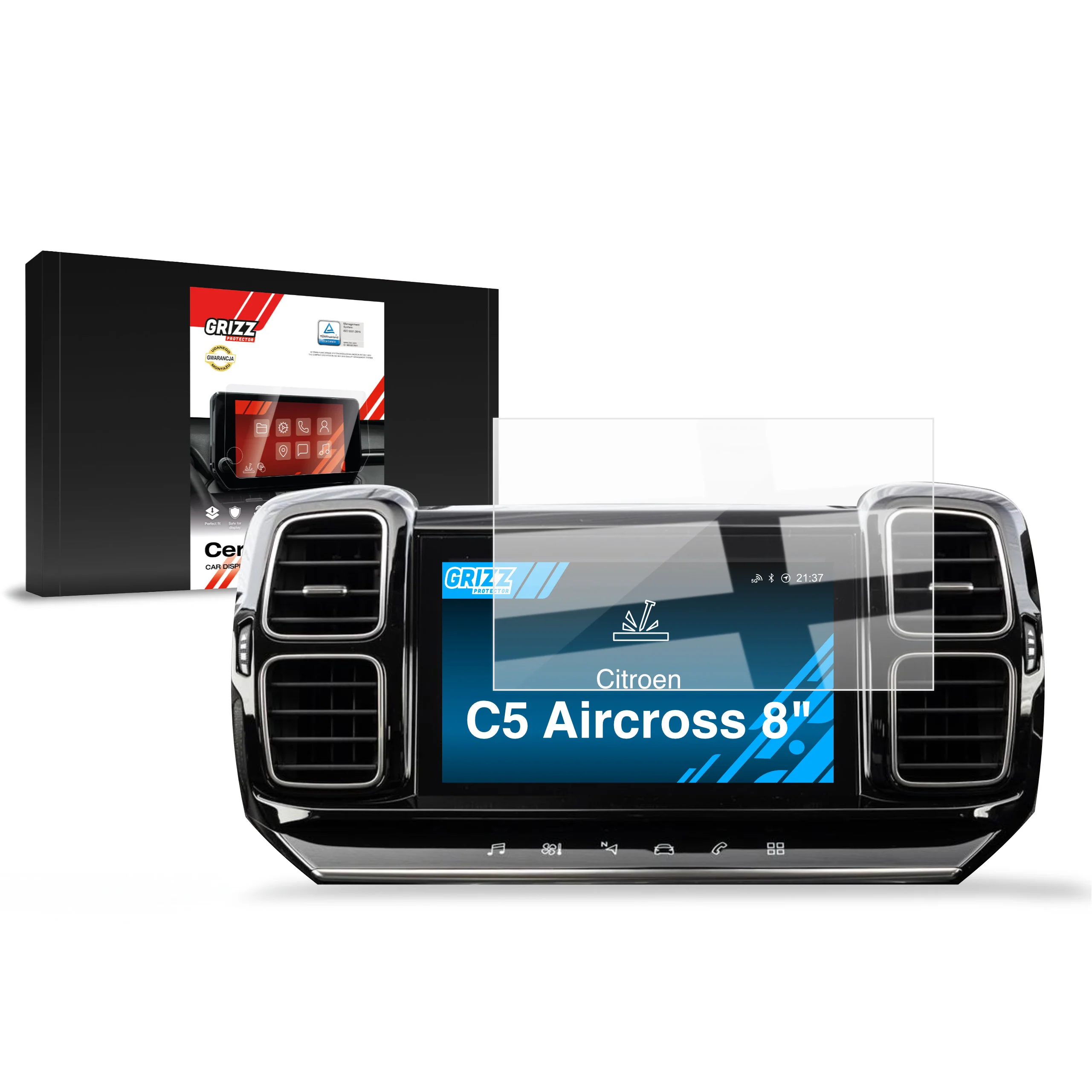 Displayschutzfolie für Citroen C5 Aircross (2017-2021) Navi Folie, Kratzfest, Klar - Image 9