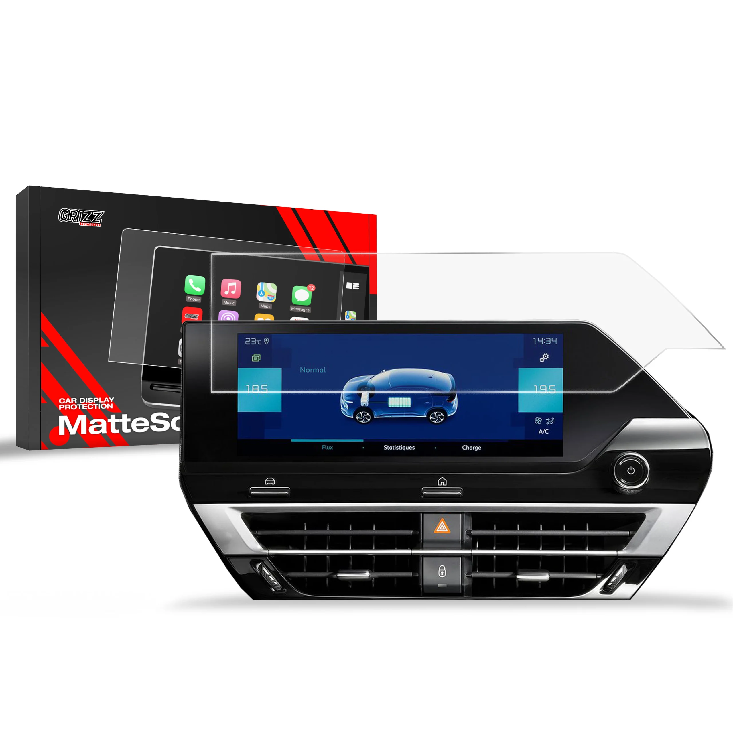 Displayschutzfolie für Citroen e-C4 X 10" (2022-2026) Anti-Fingerprint, Matt