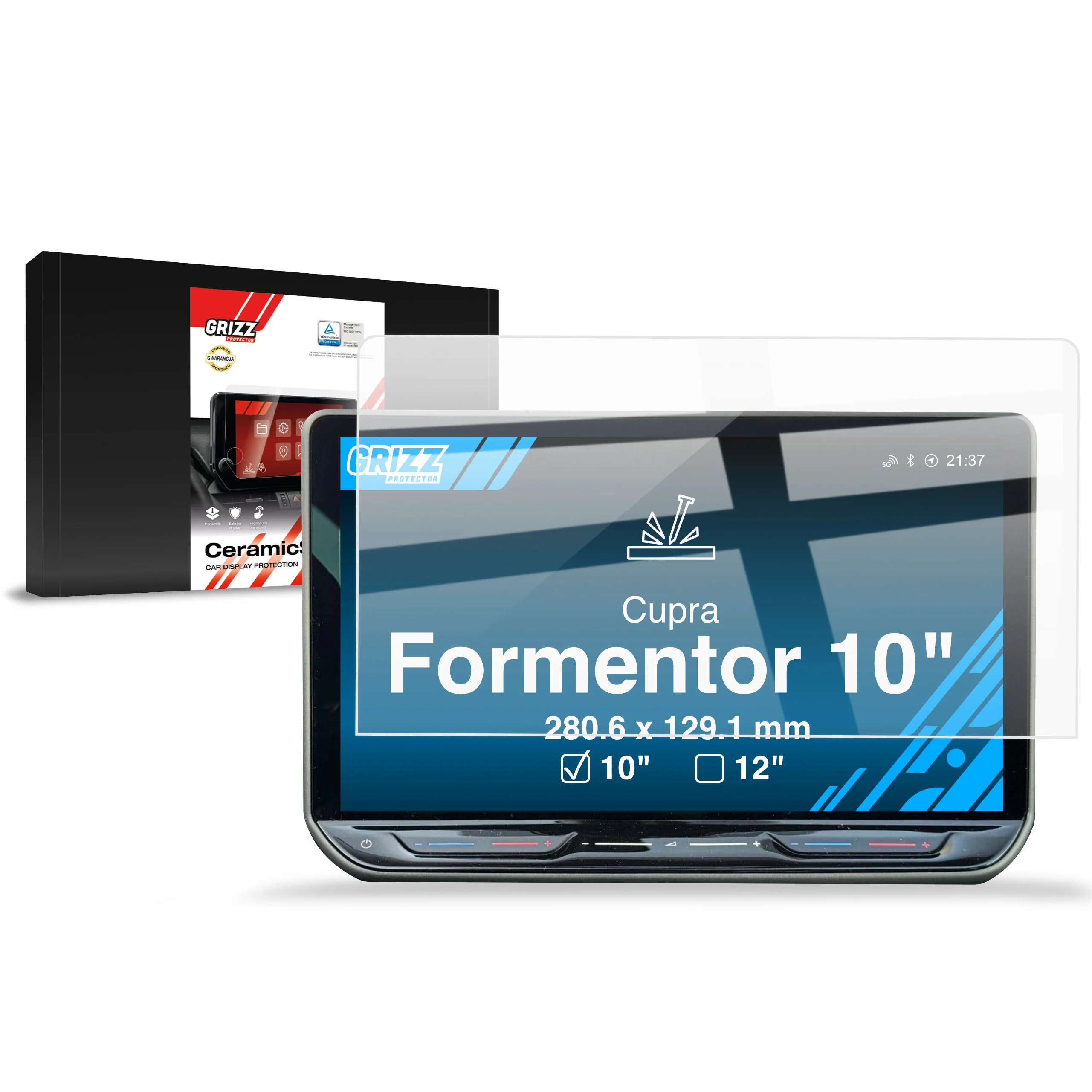 Displayschutzfolie für Cupra Formentor 10" (2020-2024) Navi Folie, Kratzfest, Klar
