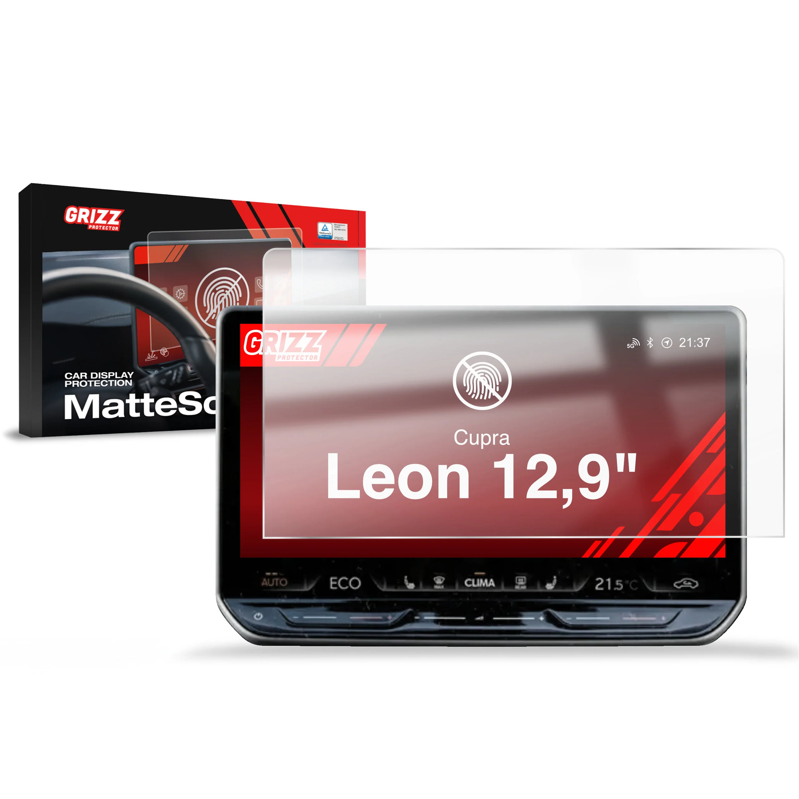 Displayschutzfolie für Cupra Leon 12,9" (2024-2026) Anti-Fingerprint, Matt